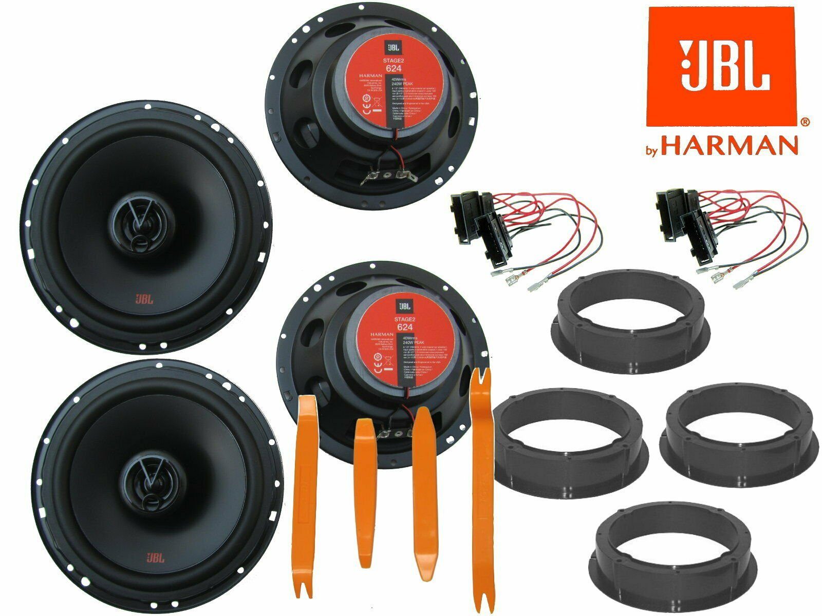 DSX JBL für VW Polo 6 R 09- 14 Set Vorne Hinten + Ausbau Werkzeug 480 W Auto-Lautsprecher (80 W)