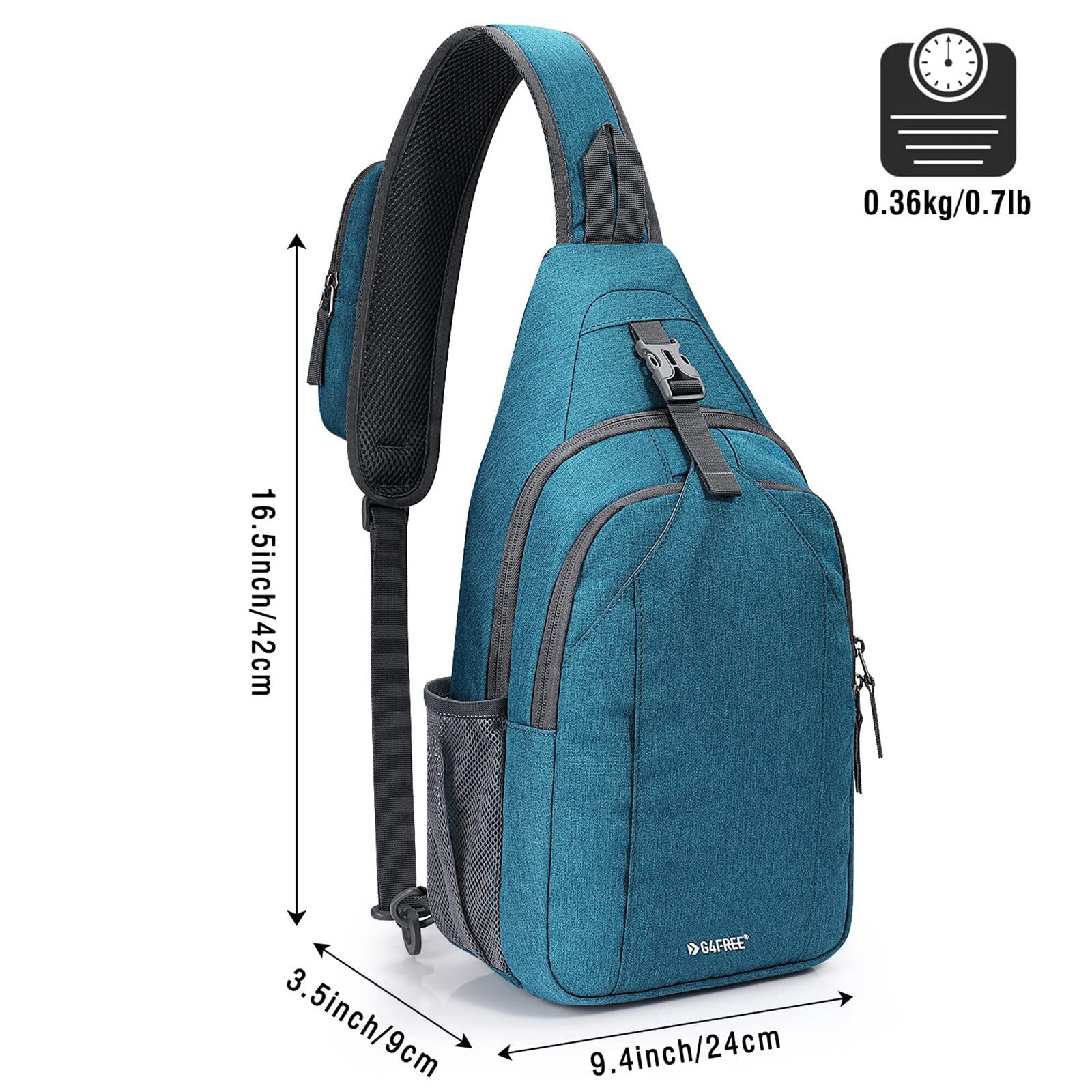 G4Free Schultertasche RFID-blockierender Sling-Rucksack mit Brusttasche, Brusttasche RFID-Blockierung Tourenrucksack Reiserucksack Rucksack