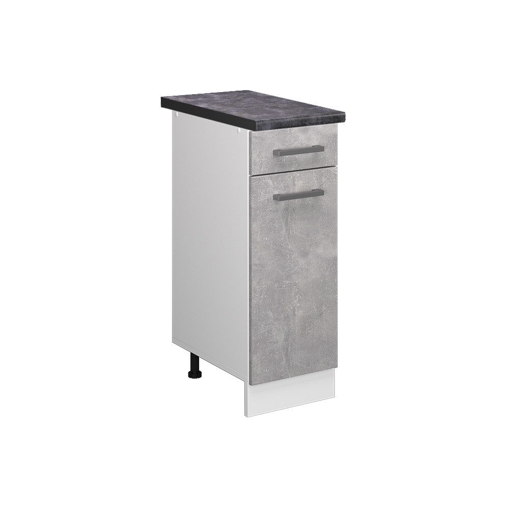 Vicco Unterschrank R-Line, Beton/Weiß, 30 cm, AP Anthrazit (1-St)