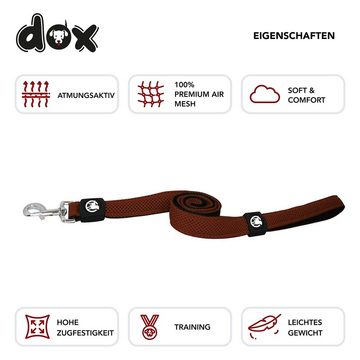 DDOXX Hundeleine Hundeleine Air Mesh 120cm, Hand-Schlaufe, Braun M - 2,5 X 120 Cm
