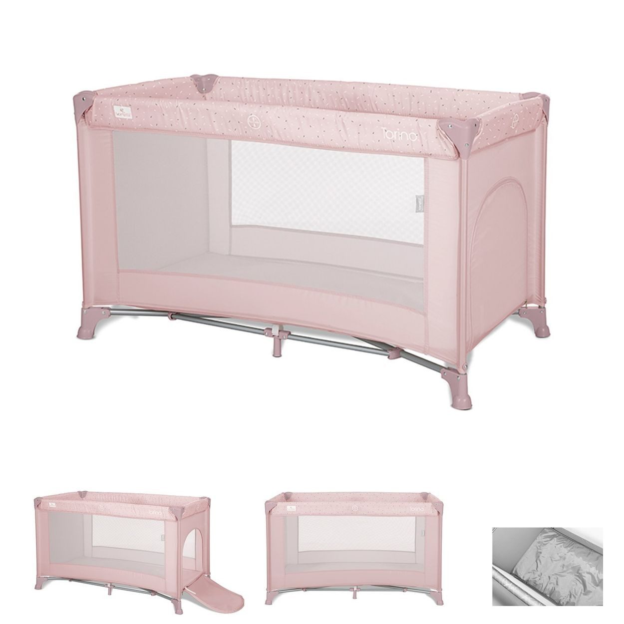 Lorelli Baby-Reisebett Reisebett Torino, Laufstall seitlicher Eingang, Tragetasche, Faltmatratze