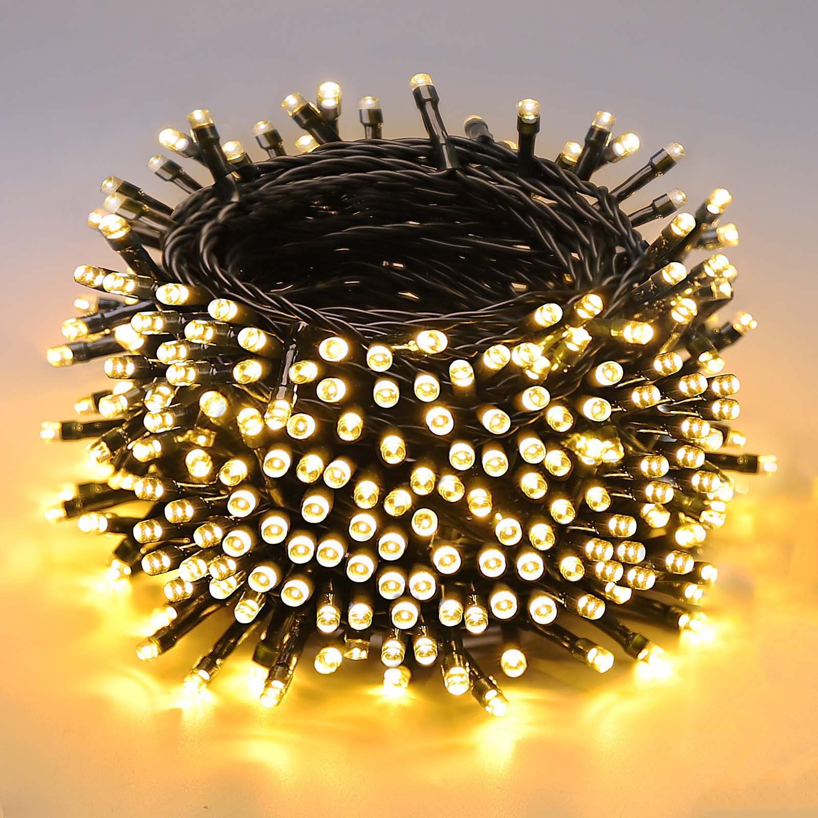 Salcar LED-Lichterkette 2m-100m LED Lichterkette Weihnachtsbaum 20-1660er LED Weihnachtsdeko, 2m 20 LED, Dauerlicht und Blinkmodus, USB