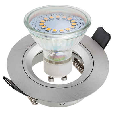 SEBSON LED Einbaustrahler Einbaustrahler Alu inkl. GU10 LED 5W, Lochdurchmesser 65mm