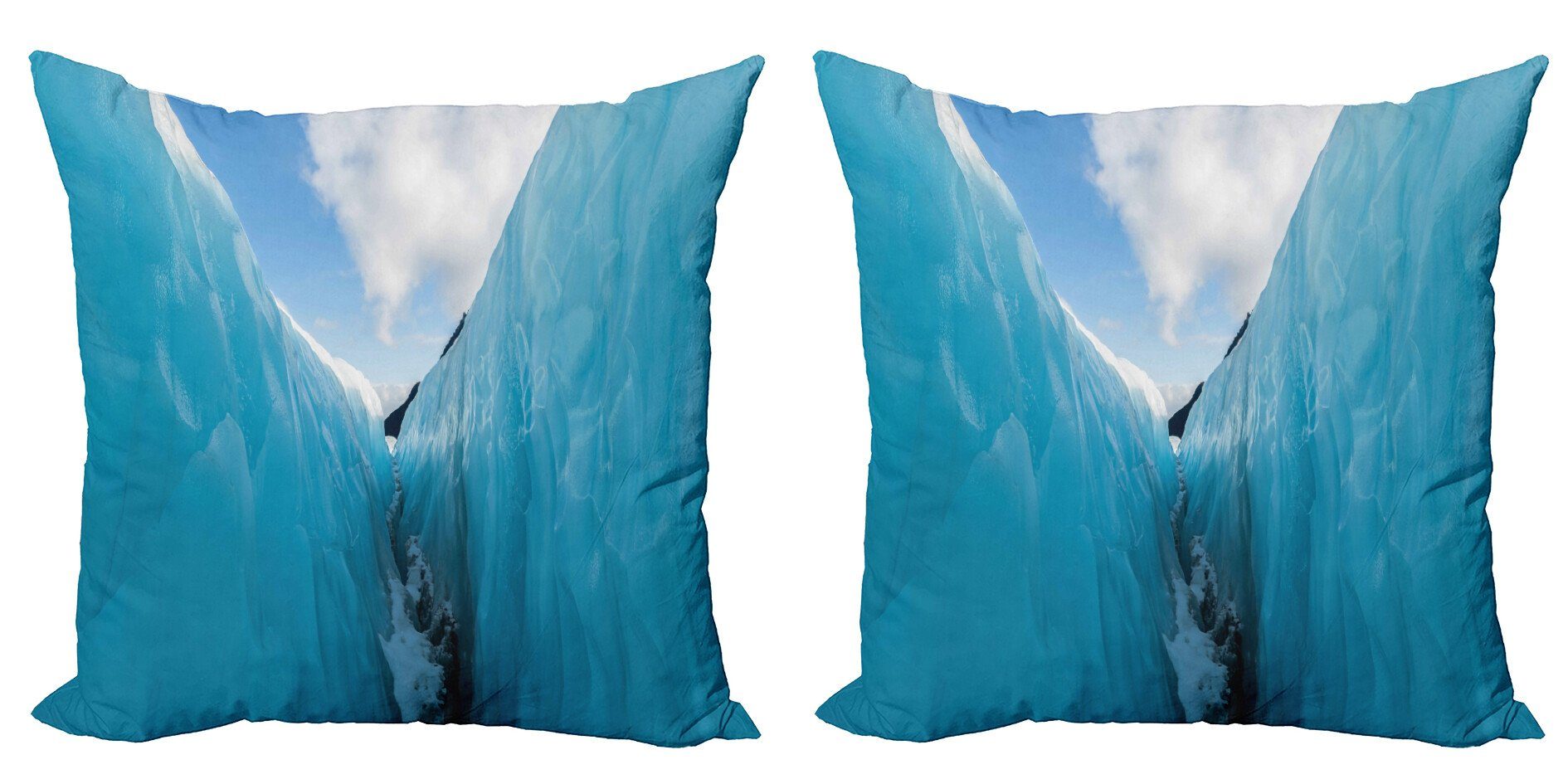 Kissenbezüge Modern Accent Doppelseitiger Digitaldruck, Abakuhaus (2 Stück), Winter Gefrorenes Eis-Berg