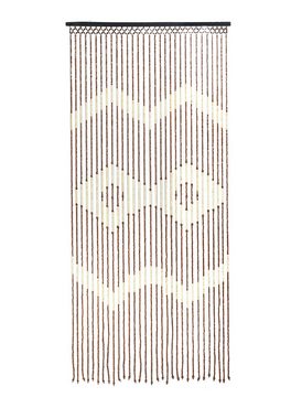 Türvorhang Holzperlenvorhang Valencia mit Zackenmuster 90x200, Kobolo, Ösen (1 St), transparent