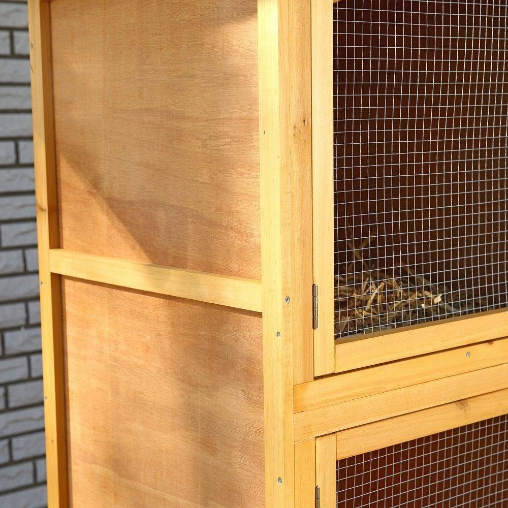 Melko Kleintierstall Kaninchenstall Hasenstall Freigehege mit 6 Boxen Holz, Geeignet für Meerschweinchen, Chinchillas, Kaninchen usw.