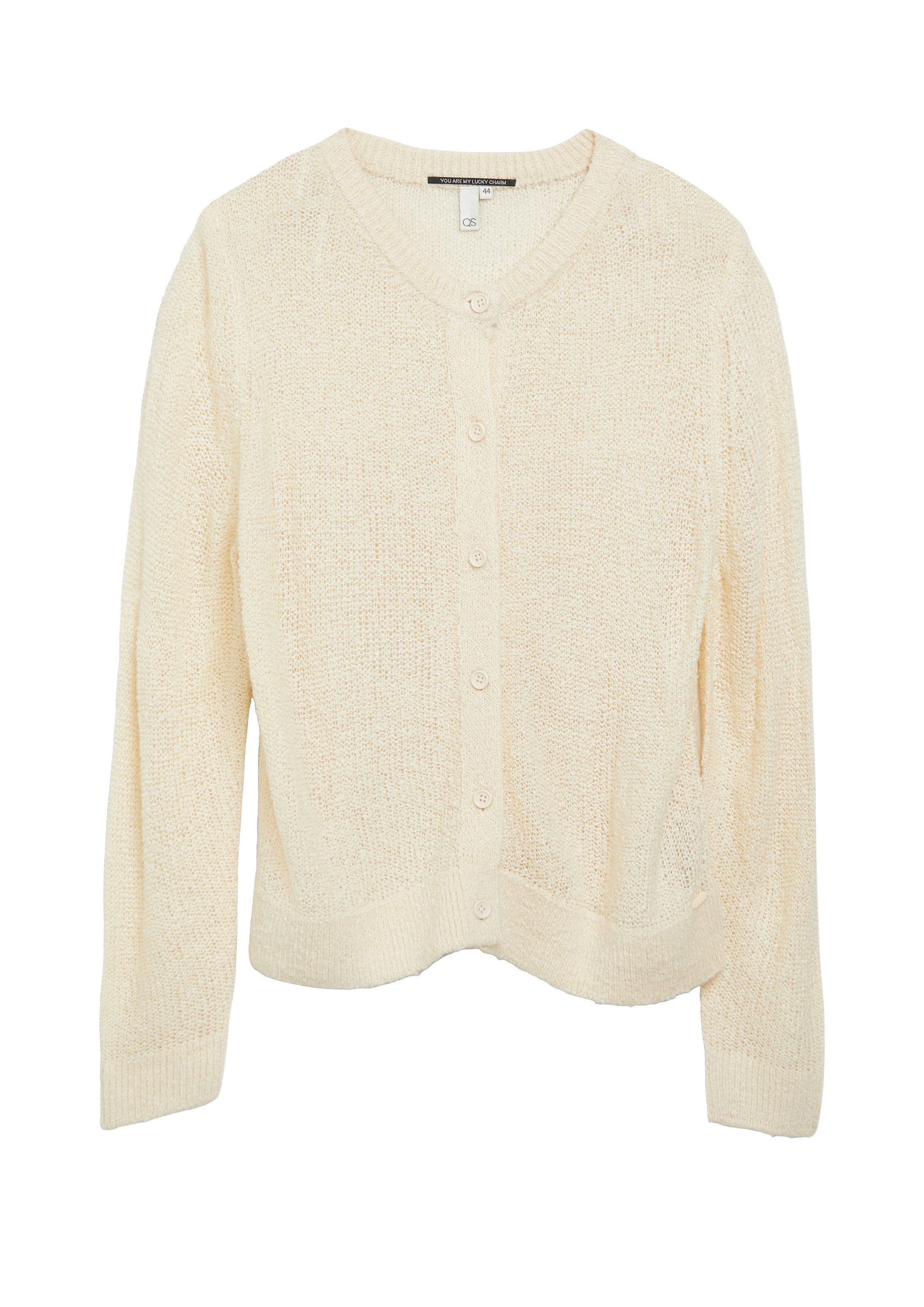 QS Cardigan Strickjacke Strickjacke in Bouclé Optik – Bild 2 von 5