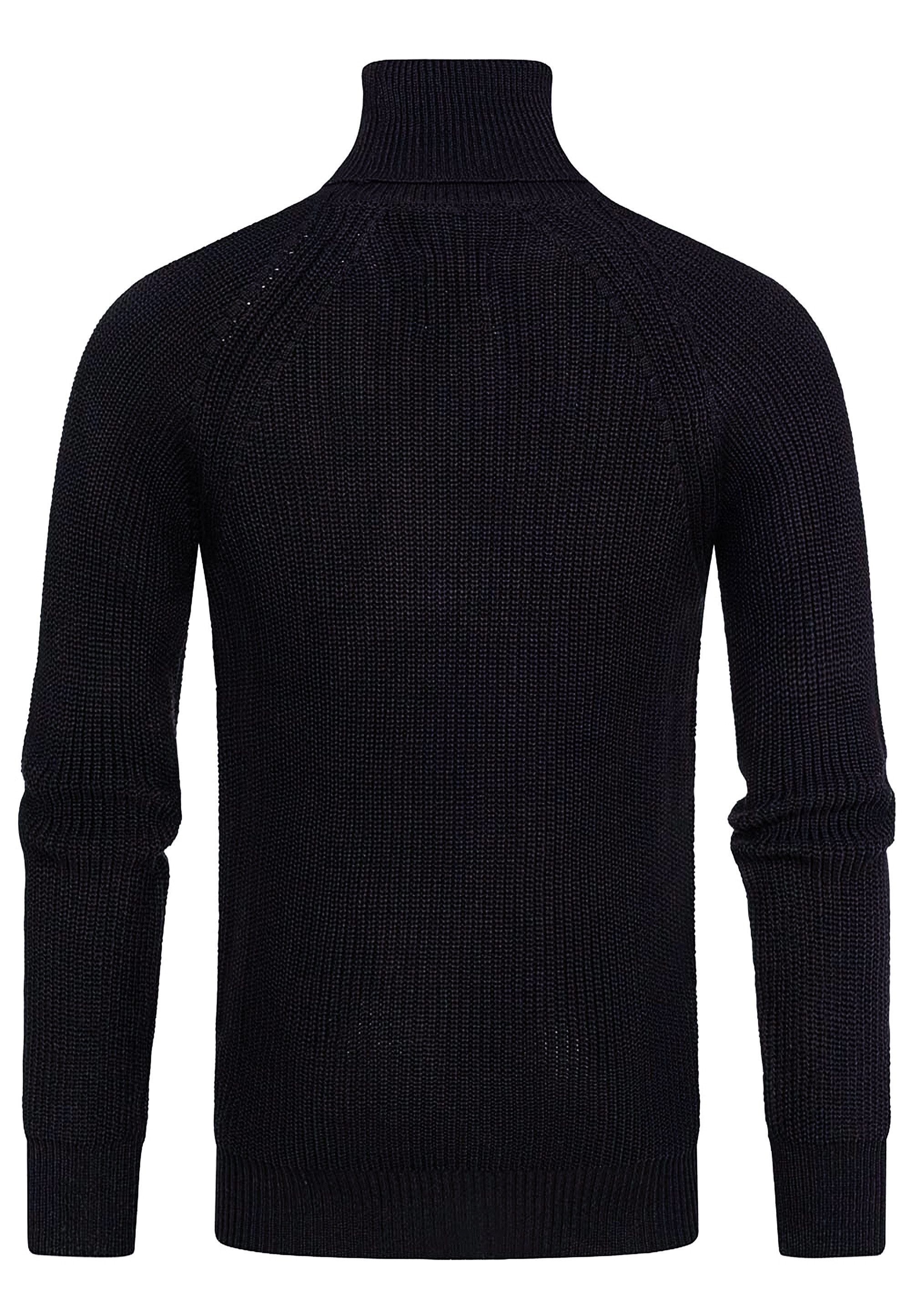 R-NEAL Rollkragenpullover Rollkragen Business Pullover Freizeit Grob-Strick Pulli Einfarbig