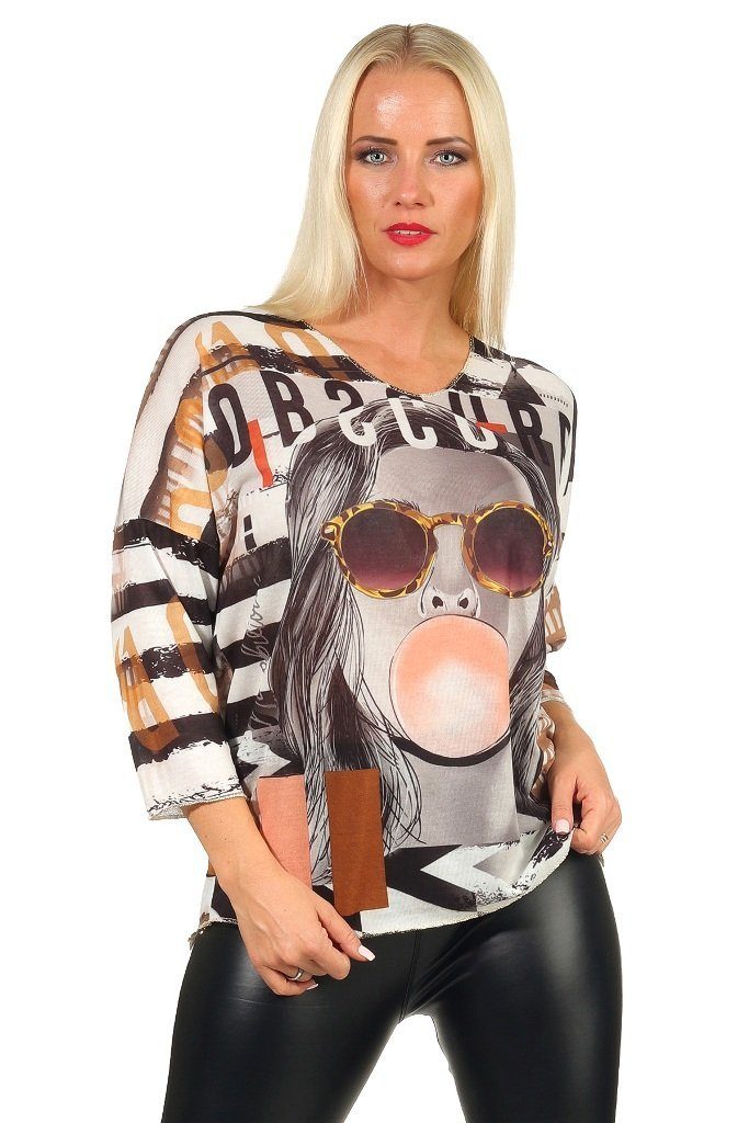 Besserung Mississhop Stillpullover Art Pullover Pop Italy Damen Bloger Feintstrick