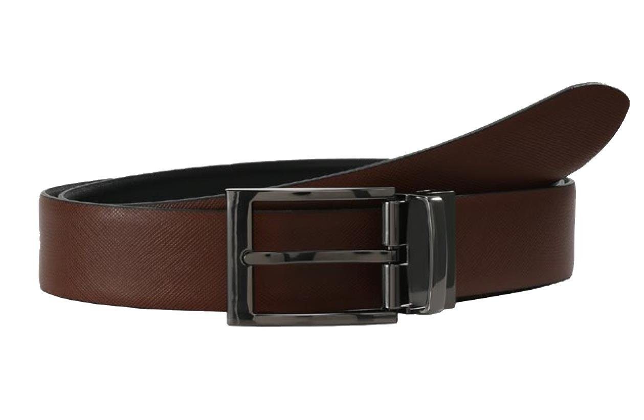 LLOYD Men’s Belts Ledergürtel LLOYD-Herren-Wendegürtel 35mm Schwarz-Braun 57 multi