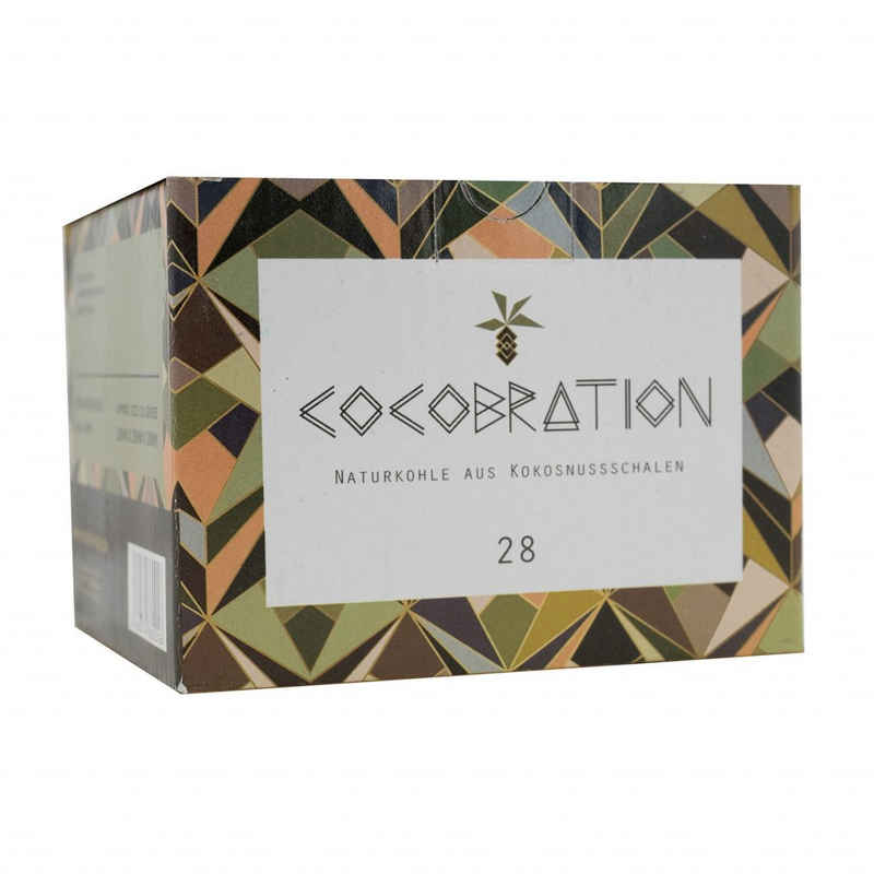 Cocobration Shisha-Kohle Shisha Grill Kohle Kokosnuss Naturkohle 1 kg 28 mm Wasserrohr