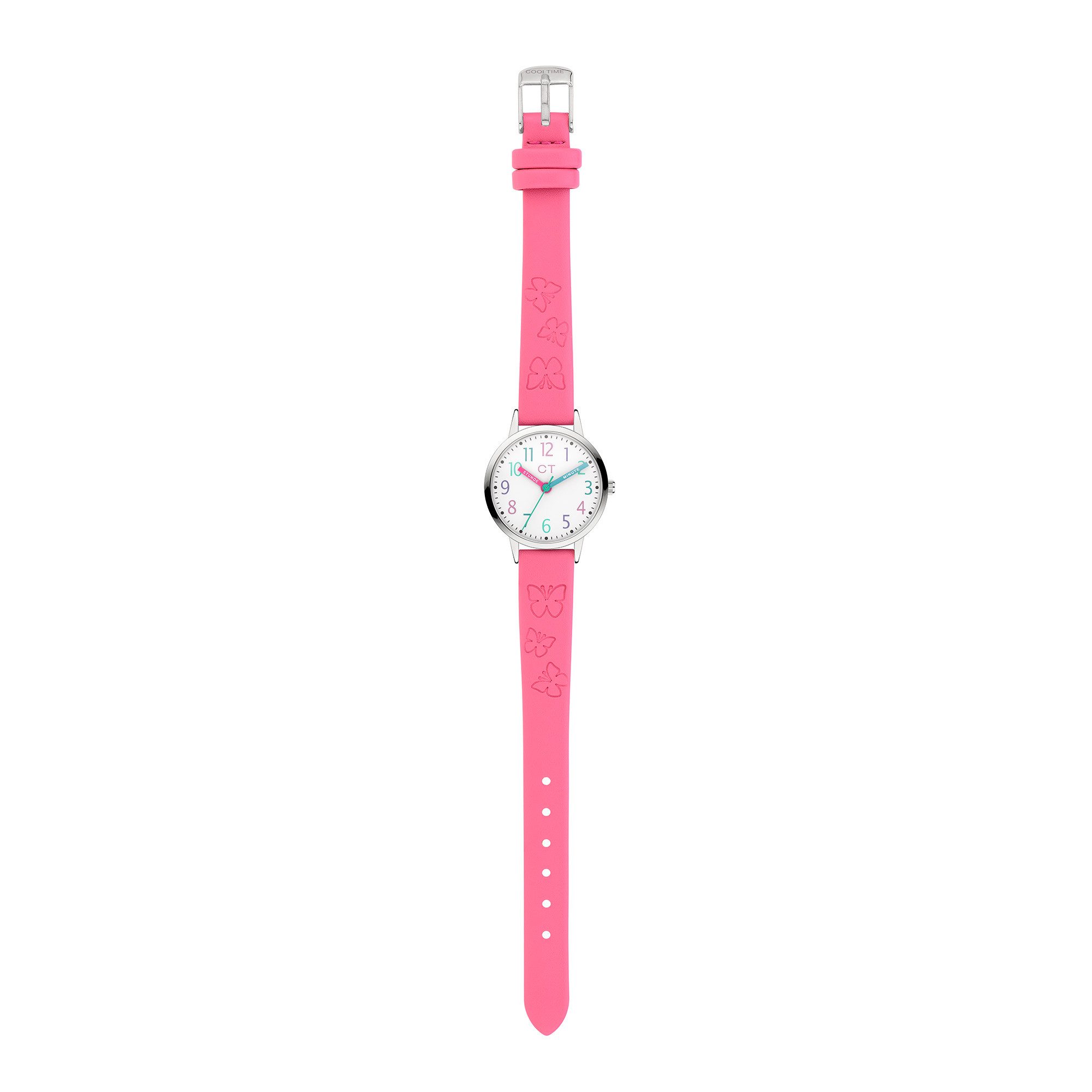 COOL TIME Quarzuhr The Cool Pink Butterfly CT-0061-LQ, Armbanduhr, Kinderuhr, Mädchen, analog