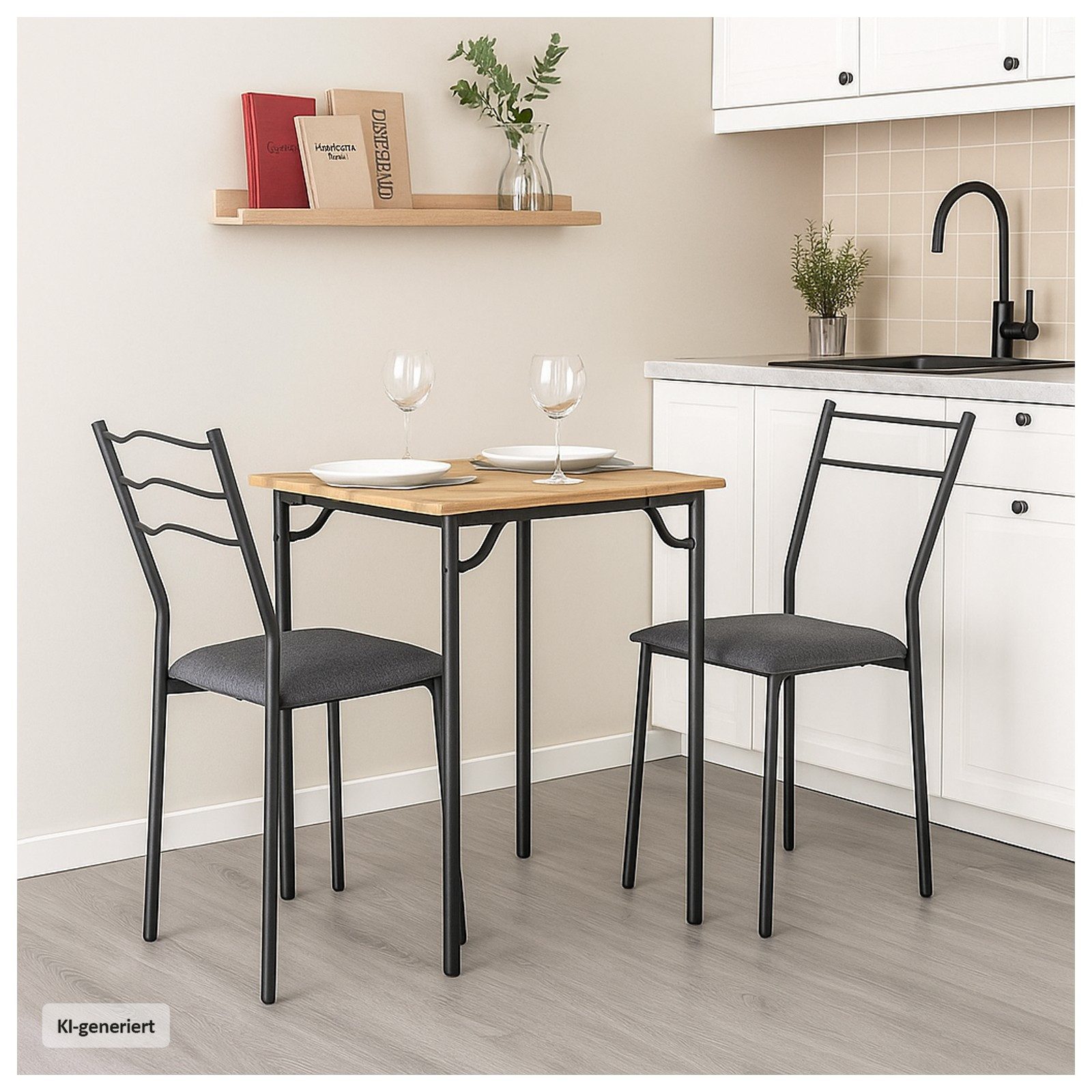 HTI-Living Essgruppe Essgruppe Thora 3-teilig Tischplatte Artisaneiche, (Set, 3-tlg., 1 Tisch, 2 Stühle)