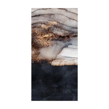Läufer Teppich Vinyl Flur Küche Muster Abstrakt Marmor lang modern, Bilderdepot24, Läufer - schwarz glatt