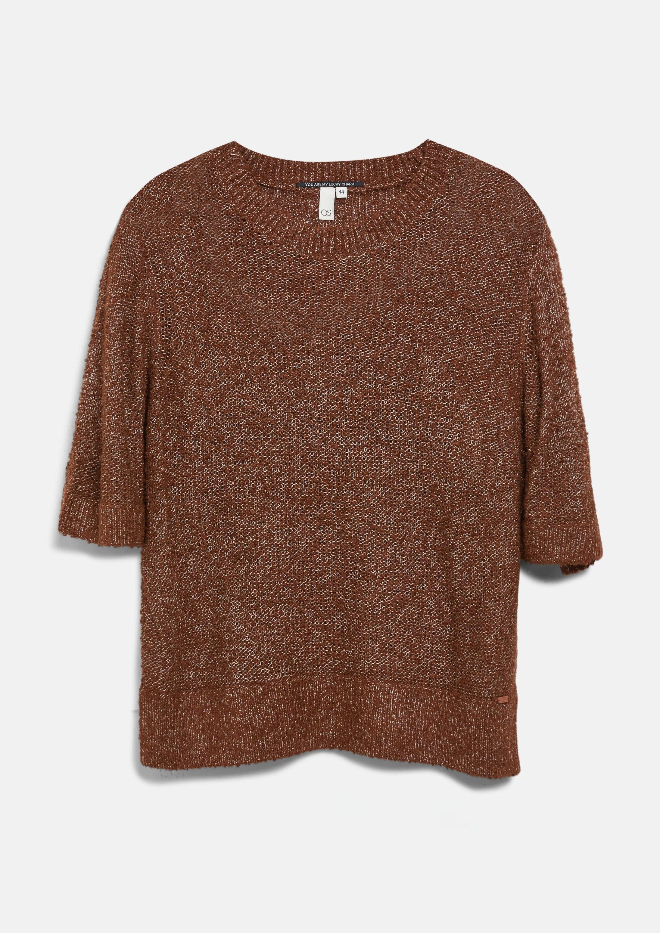 QS Kurzarmpullover Strickpullover Strickpullover