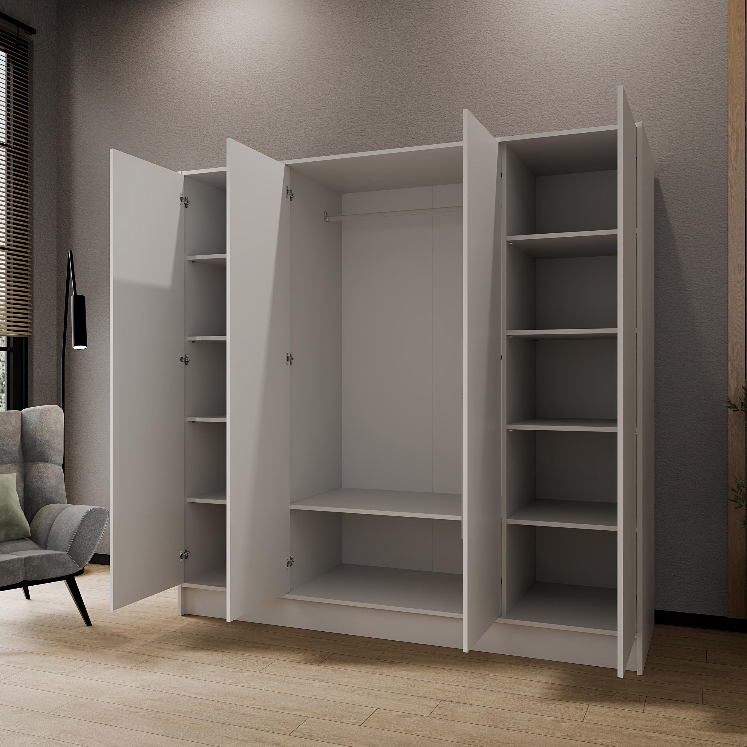 Beautysofa Kleiderschrank Gava moderne Schlichtheit und funktionale Eleganz (Schrank mit flexibel konfigurierbar, TIP-ON Öffnungssystem) Breiten zur Auswahl: 10 – Bild 4 von 5