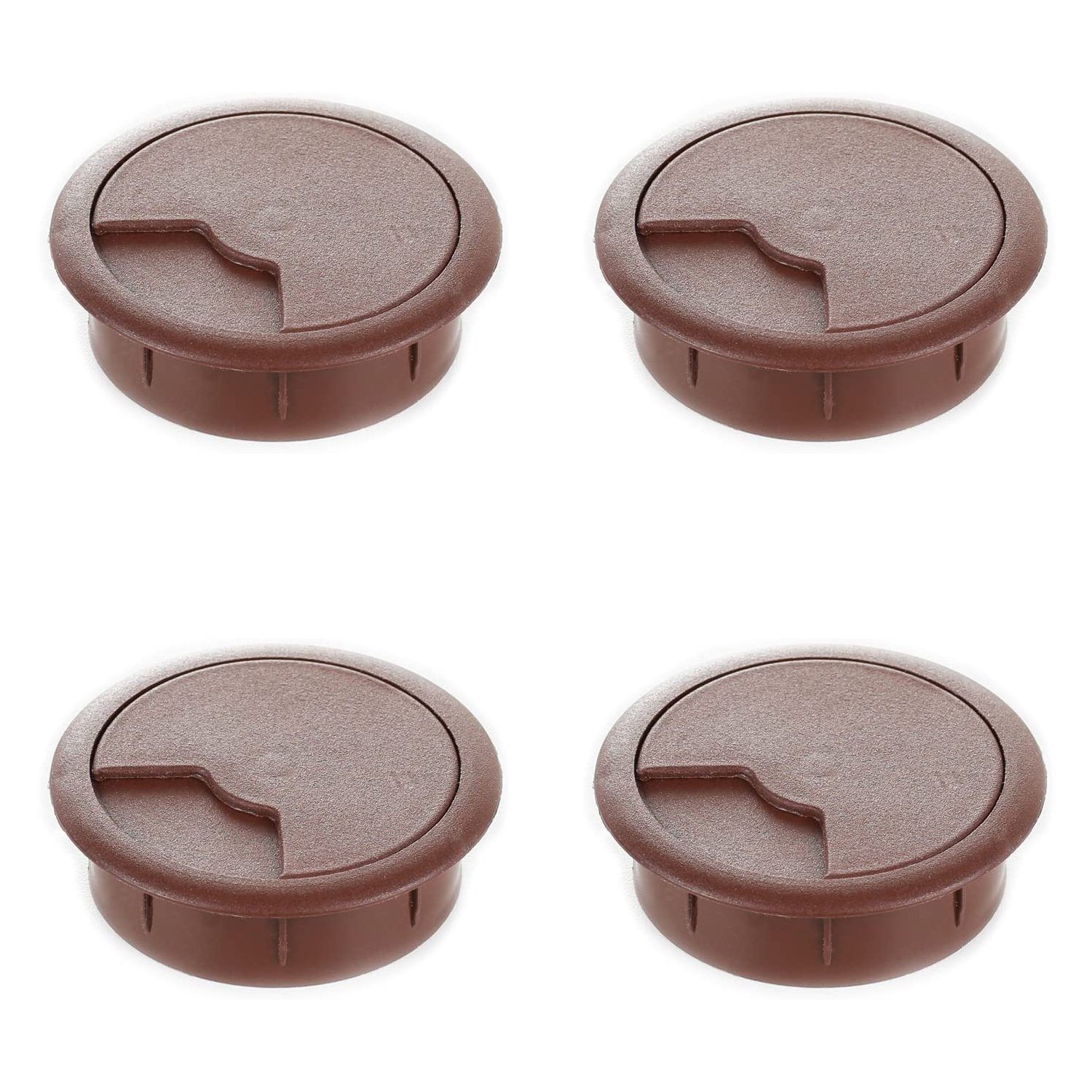 sossai® Kabelführung Schreibtisch Kabeldurchlass Ø60/Ø80mm in Braun (4-St)