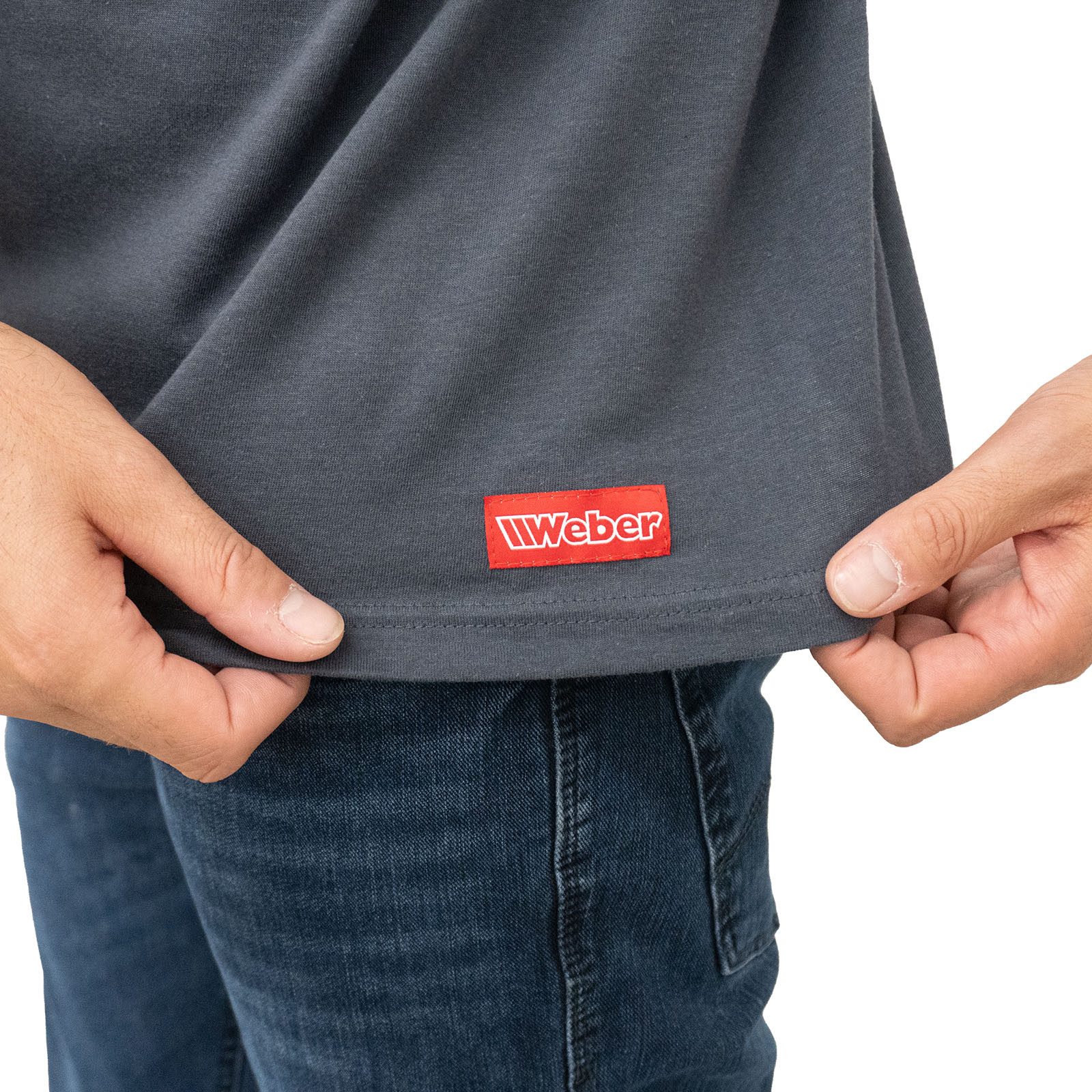 Weber GmbH Print-Shirt Weber Since 1950 T-Shirt grau (1-tlg) Aufdruck, strapazierfähig, weiches Material, Baumwolle