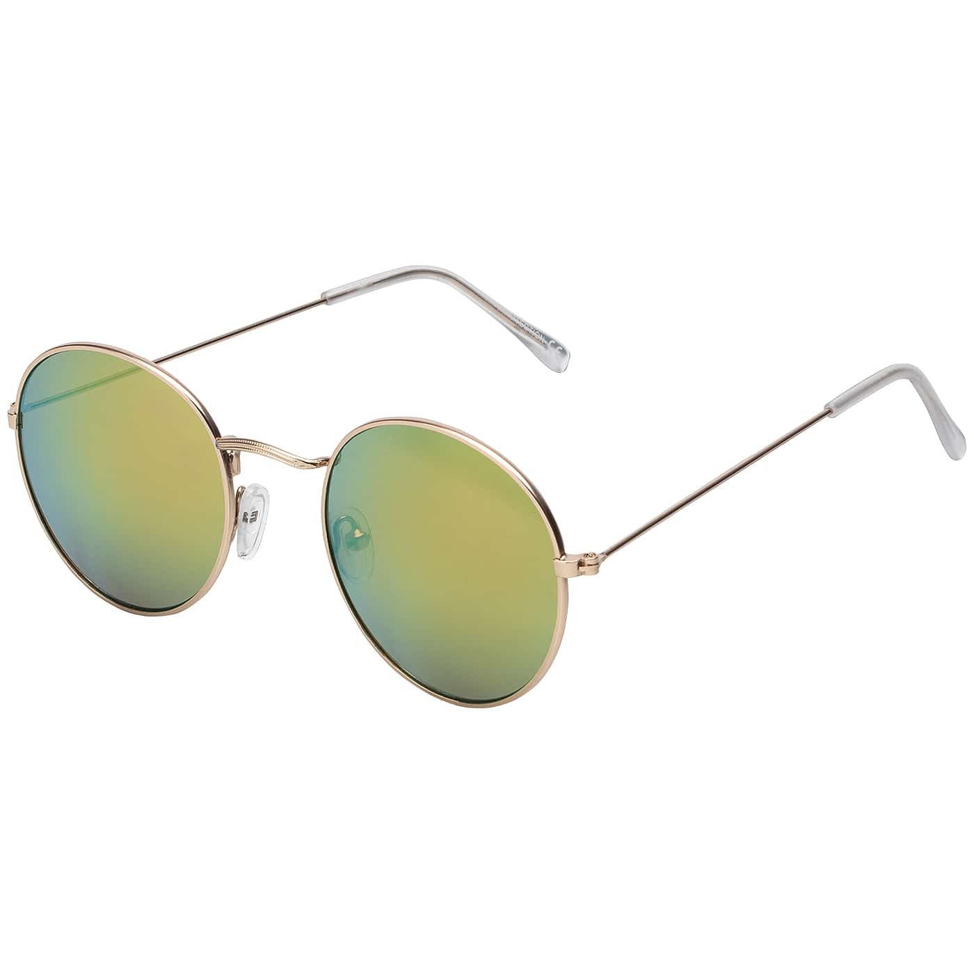 BEZLIT Eyewear Retrosonnenbrille Rund Form Verspiegelt Damen Herren Sonnenbrille (1-St) mit orange, blau, hellrot, lila, grün und roten Linsen