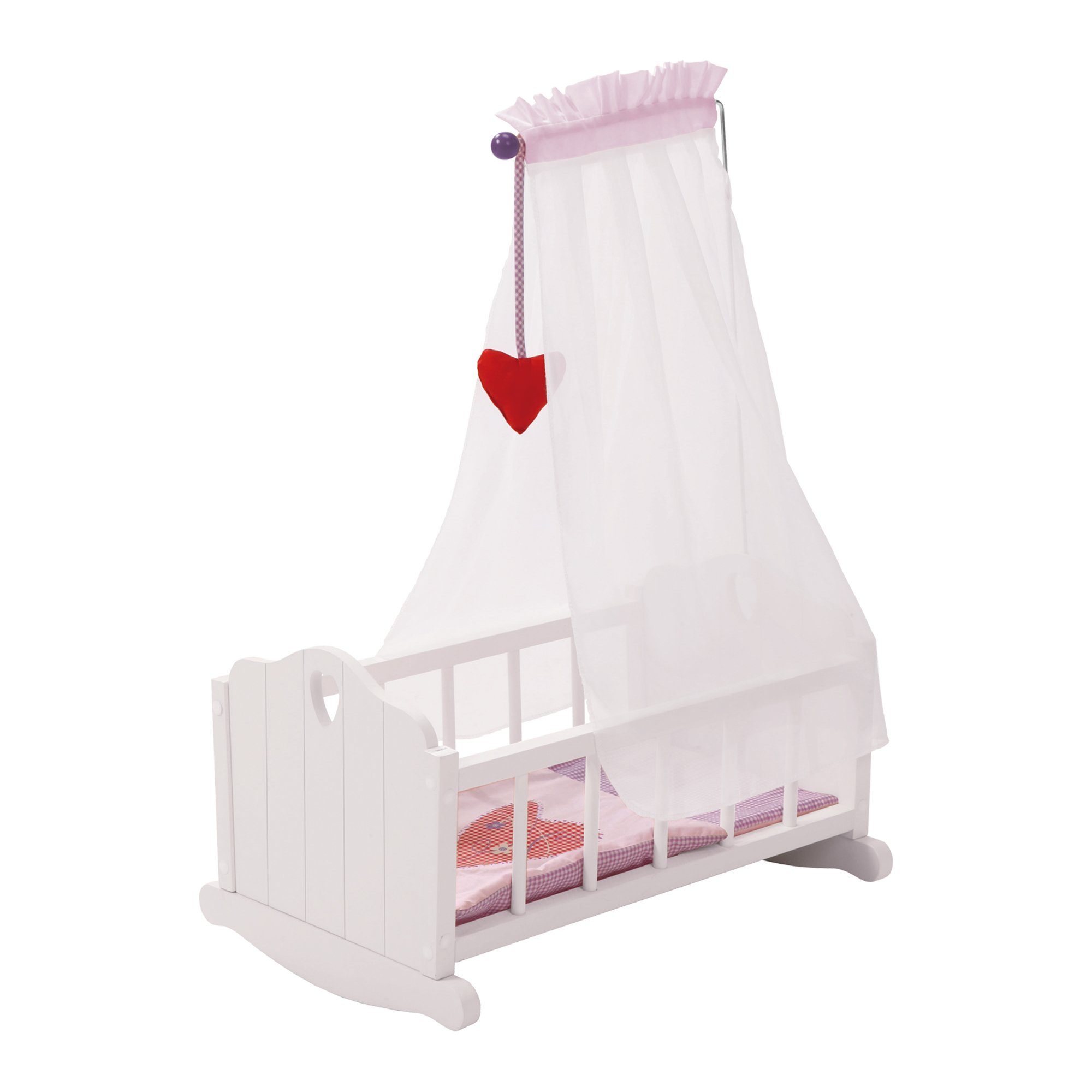 roba® Puppenwiege Мебель для кукол, inkl. textiler Ausstattung, Bettwäsche & Himmel