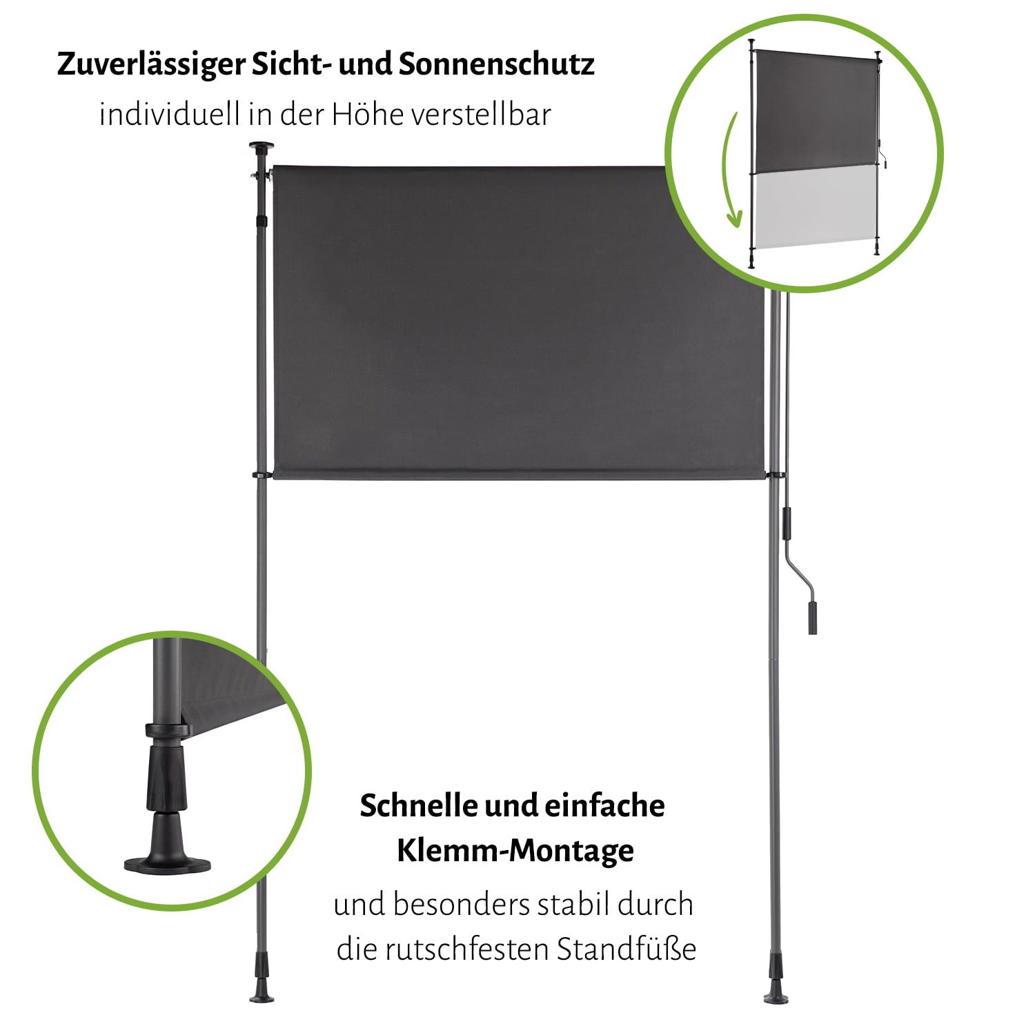 empasa Klemmmarkise Privacy Screen Seiten-Klemmarkise / Markise / Außenrollo für Balkon & Terrasse