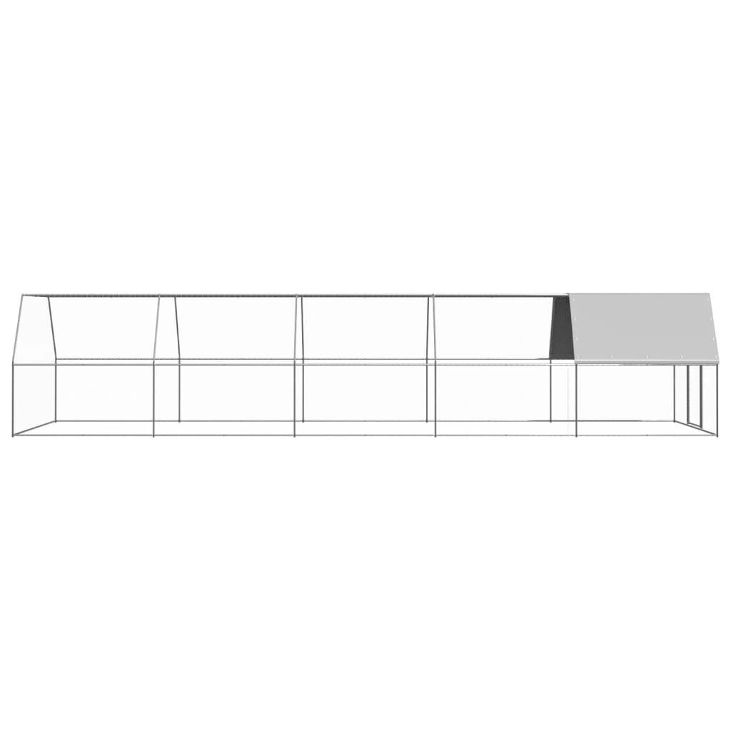 vidaXL Hühnerstall, Outdoor-Hühnerkäfig 3x10x2 m Verzinkter Stahl