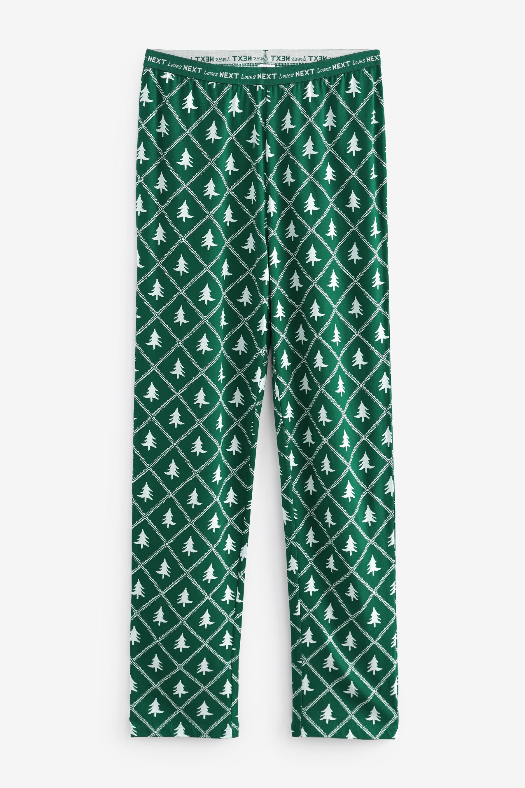 Next Tree (2 Christmas Kurzärmeliger Pyjama Green Baumwoll-Pyjama tlg)