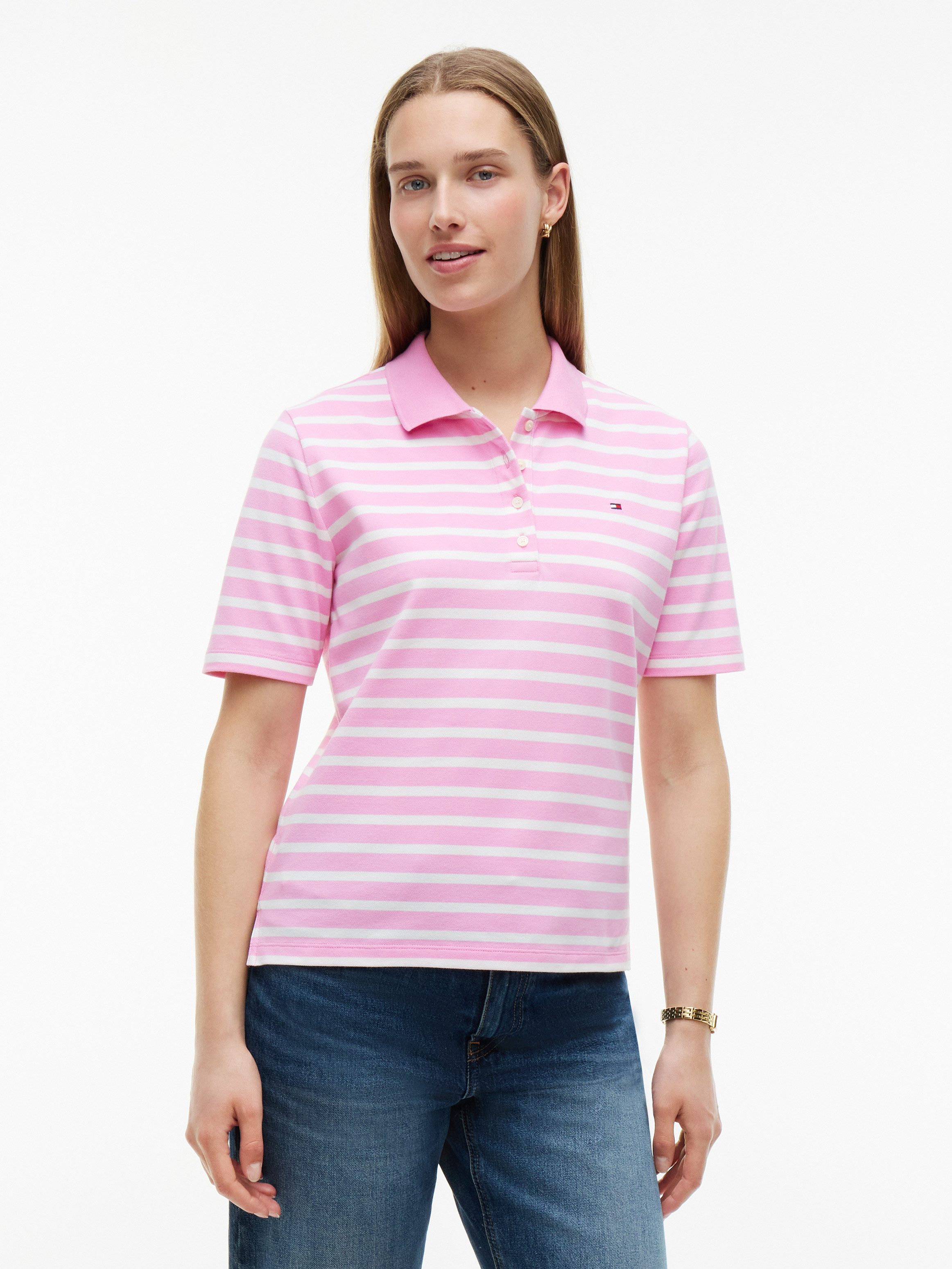 Tommy Hilfiger Poloshirt 1985 REG PIQUE POLO mit Logo-Stickerei, Seitenschlitze, Regular Fit