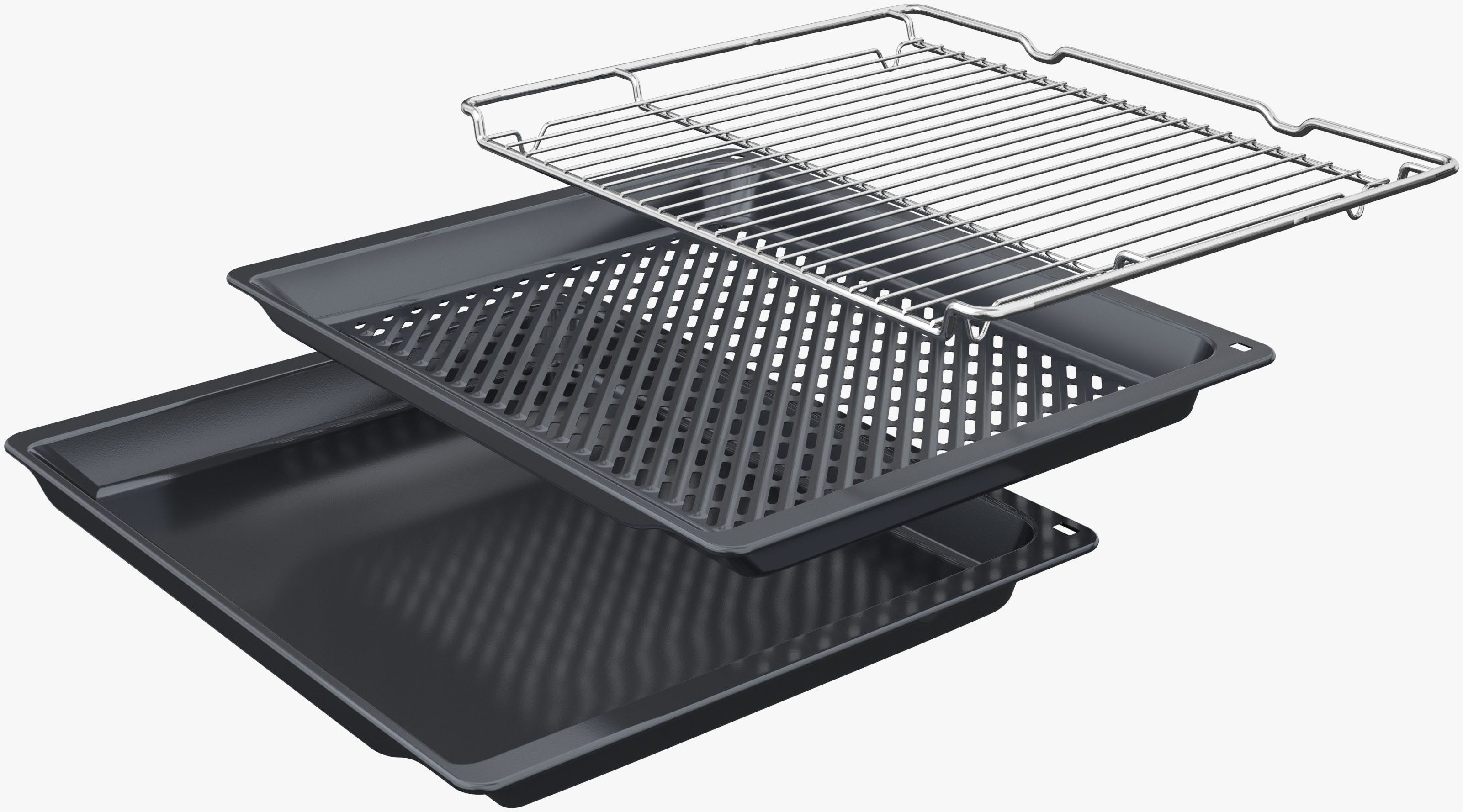 BOSCH Pyrolyse Backofen Serie 6 HRG578CB7, Pyrolyse-Selbstreinigung, AirFry per Home Connect App & präzises Bratenthermometer