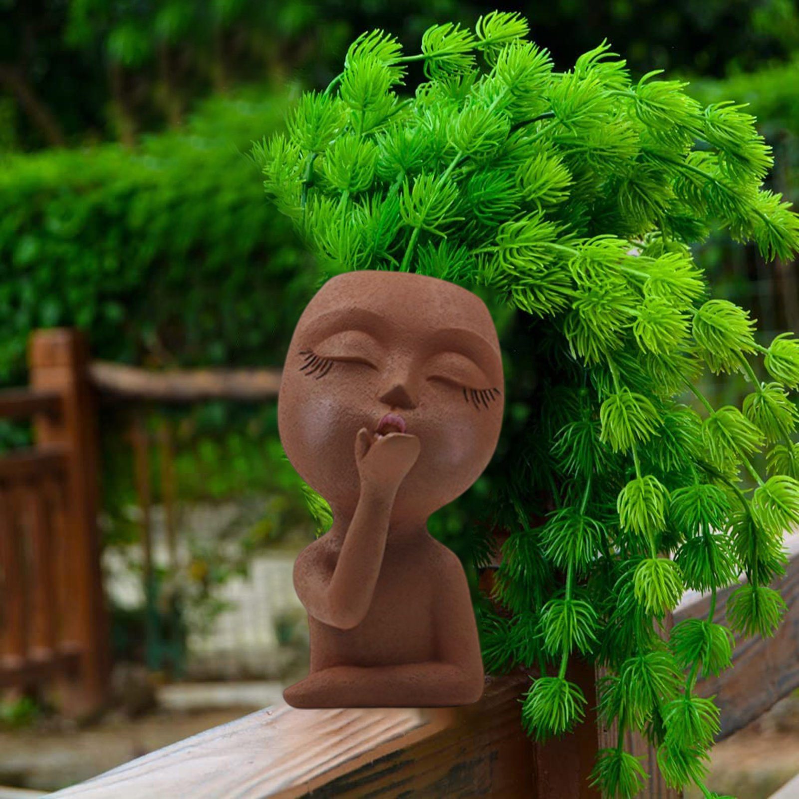mit Pflanzen Rutaqian Kopf-Übertopf Blumentopf, Grey Drainageloch,für Blumentopf
