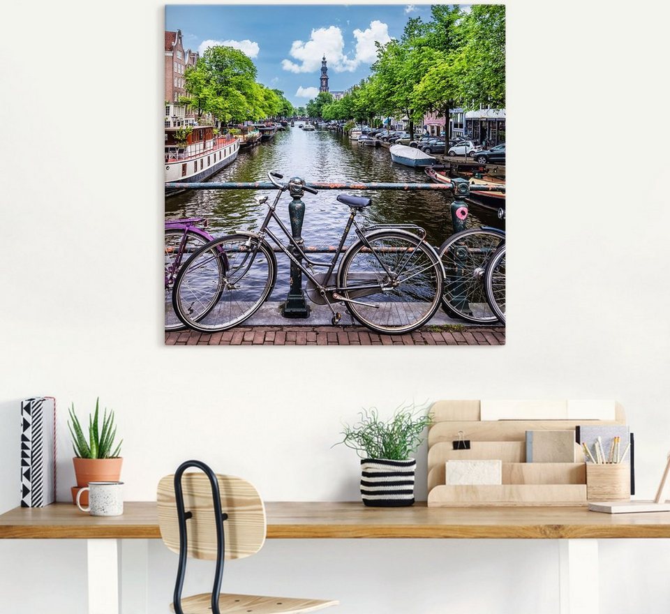 Artland Wandbild Typisch Amsterdam, Amsterdam (1 St), als Alubild,  Leinwandbild, Wandaufkleber oder Poster in versch. Größen