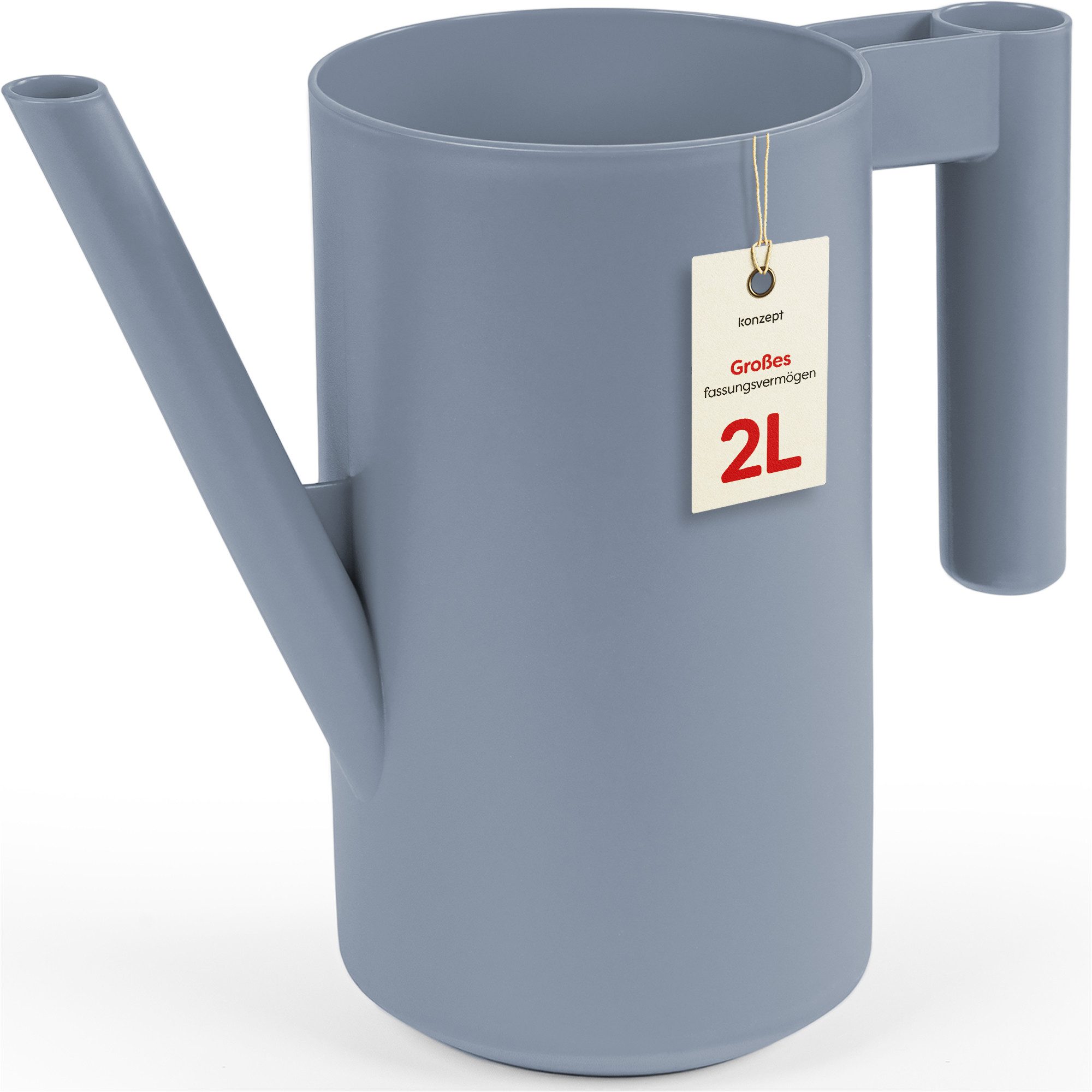 KONZEPT Gießkanne klein 2 L für Zimmerpflanzen, aus Kunststoff, Kompakte Größe: L 27,2 cm, B 12,8 cm, H 24,6 cm, 2 L, 212 g