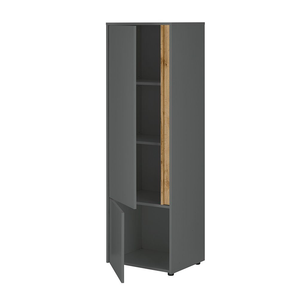 Lomadox Stauraumschrank CRISP-61 anthrazit mit Wotan günstig online kaufen