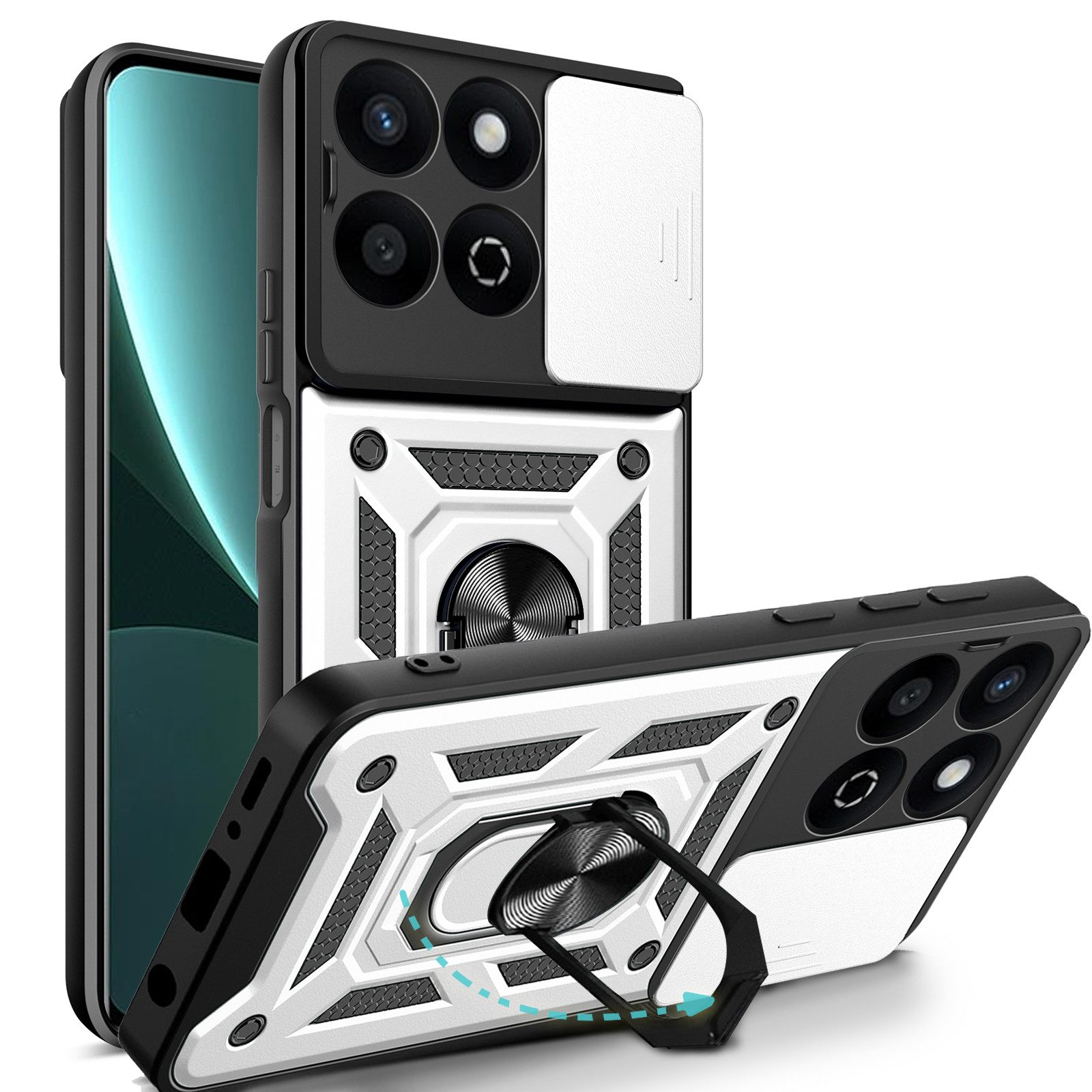 betterfon Handyhülle Panzer Hülle für Honor 200 Smart Outdoor Case mit Kameraschutz, Outdoorhülle mit Ringhalter Smartstand und Silikonkern