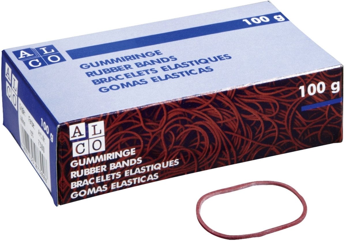 ALCO Gummibänder Gummiring Naturkautschuk 85mm rot 100g