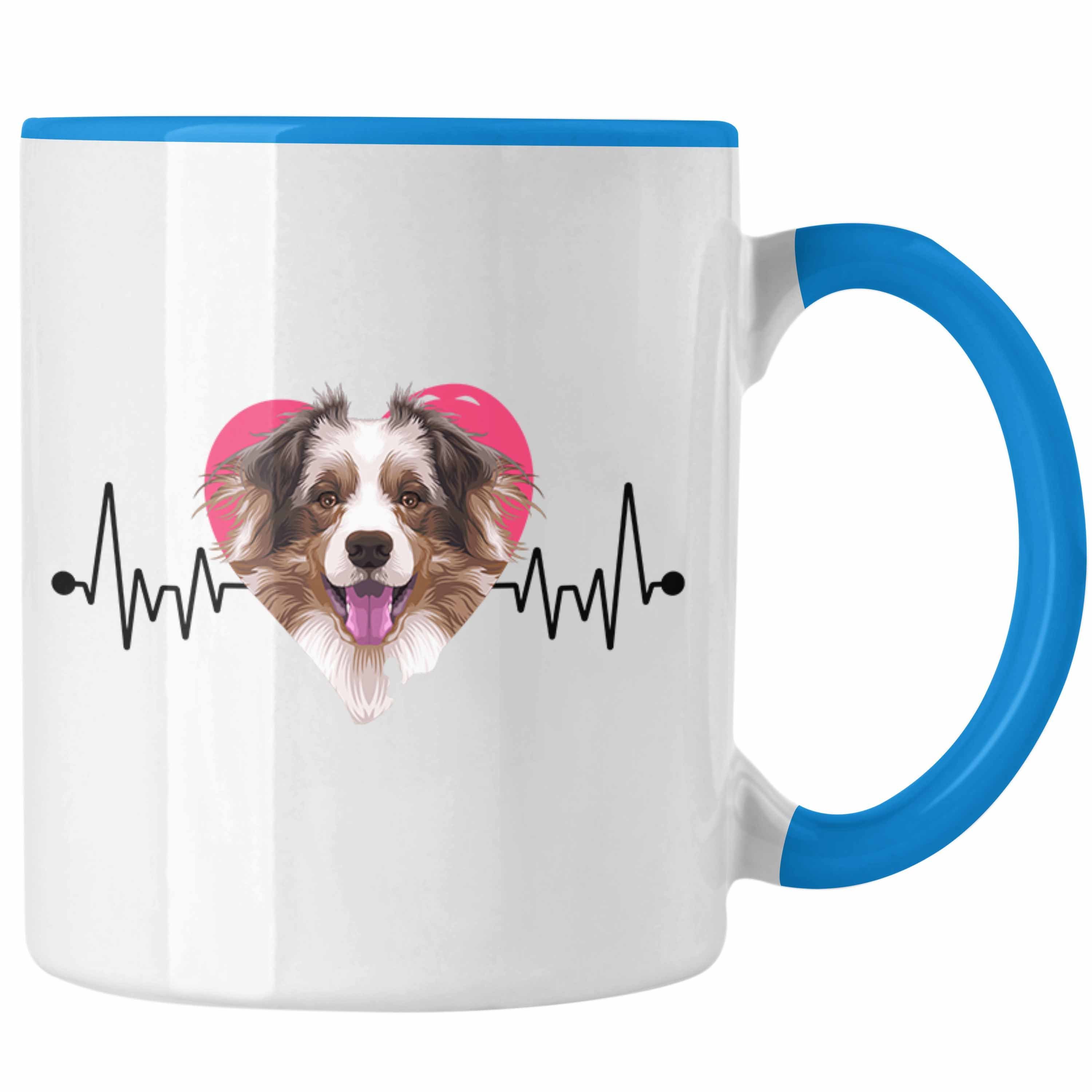 Trendation Tasse Australian Shepherd Lustiger Blau Besitzer Tasse Spruch Geschenk Geschenkid