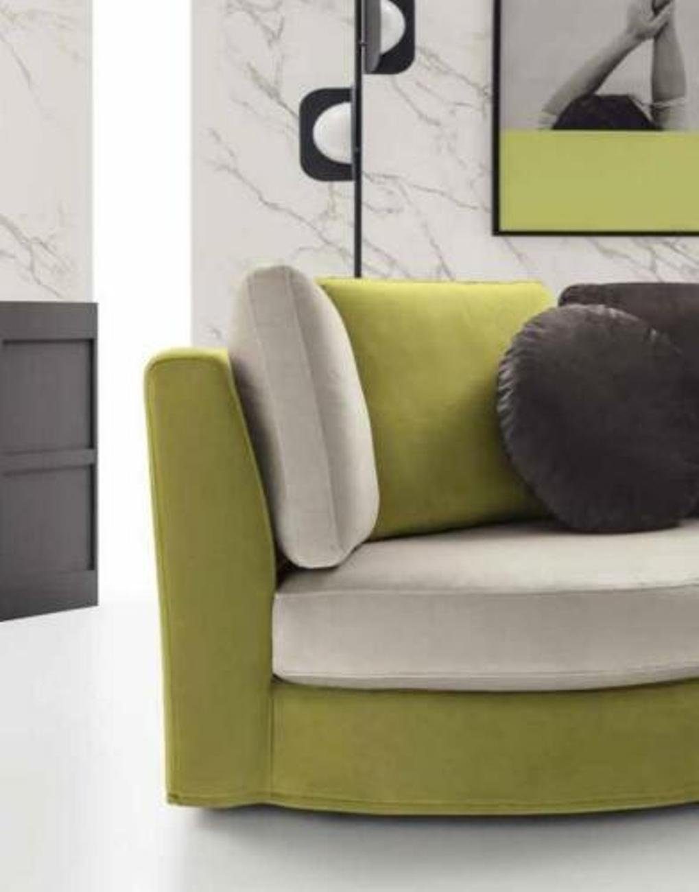 Ecksofa Ecksofa JVmoebel Modernes Europe Neu, luxus Made in Design grünes Halbrundes Möbel