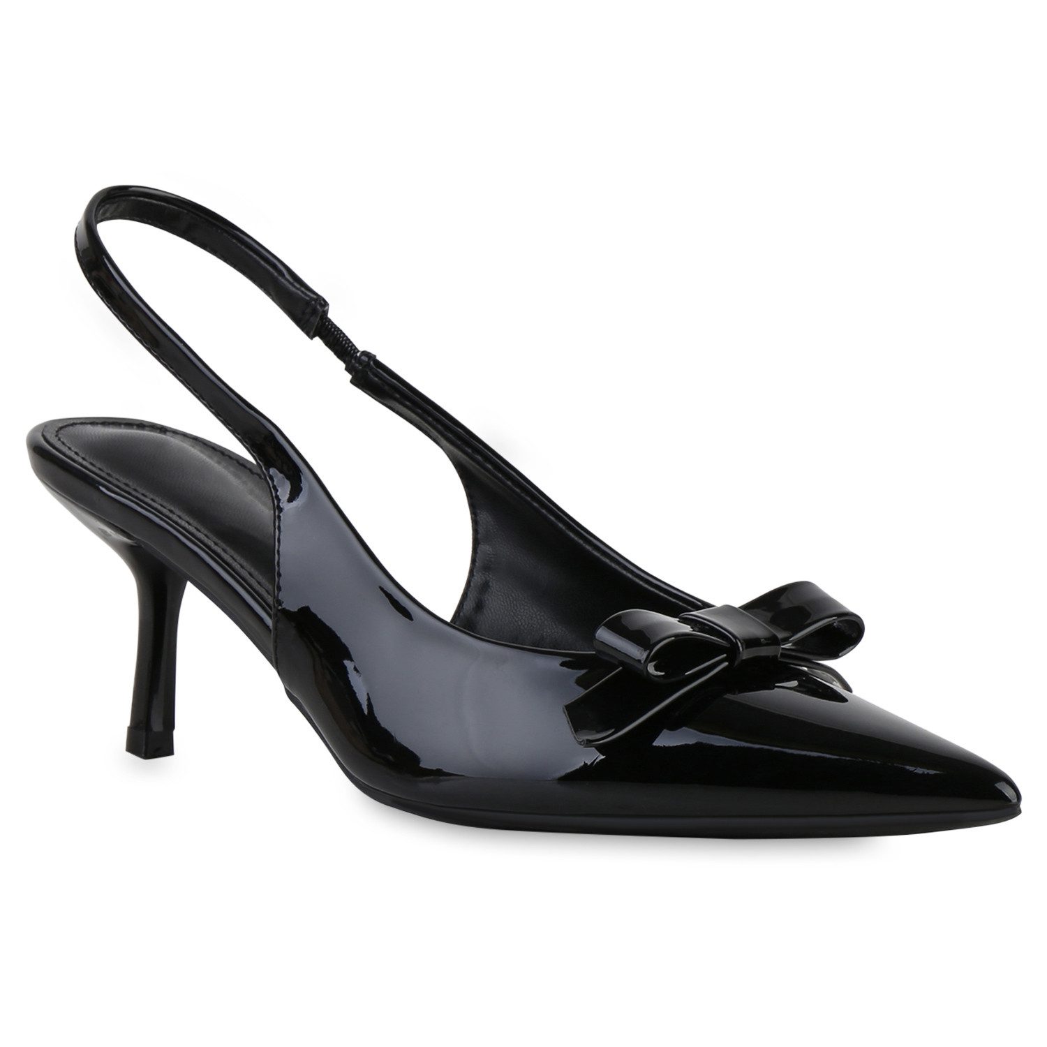 VAN HILL 841587 Slingpumps Damen Slingpumps Pumps Spitze Stiletto Lack Schl günstig online kaufen