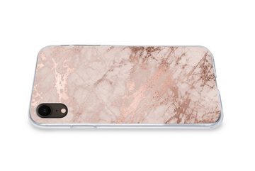 MuchoWow Handyhülle Marmor - Rosa - Luxus - Marmoroptik - Glitzer - Design, Handyhülle Apple iPhone XR, Smartphone-Bumper, Print, Handy