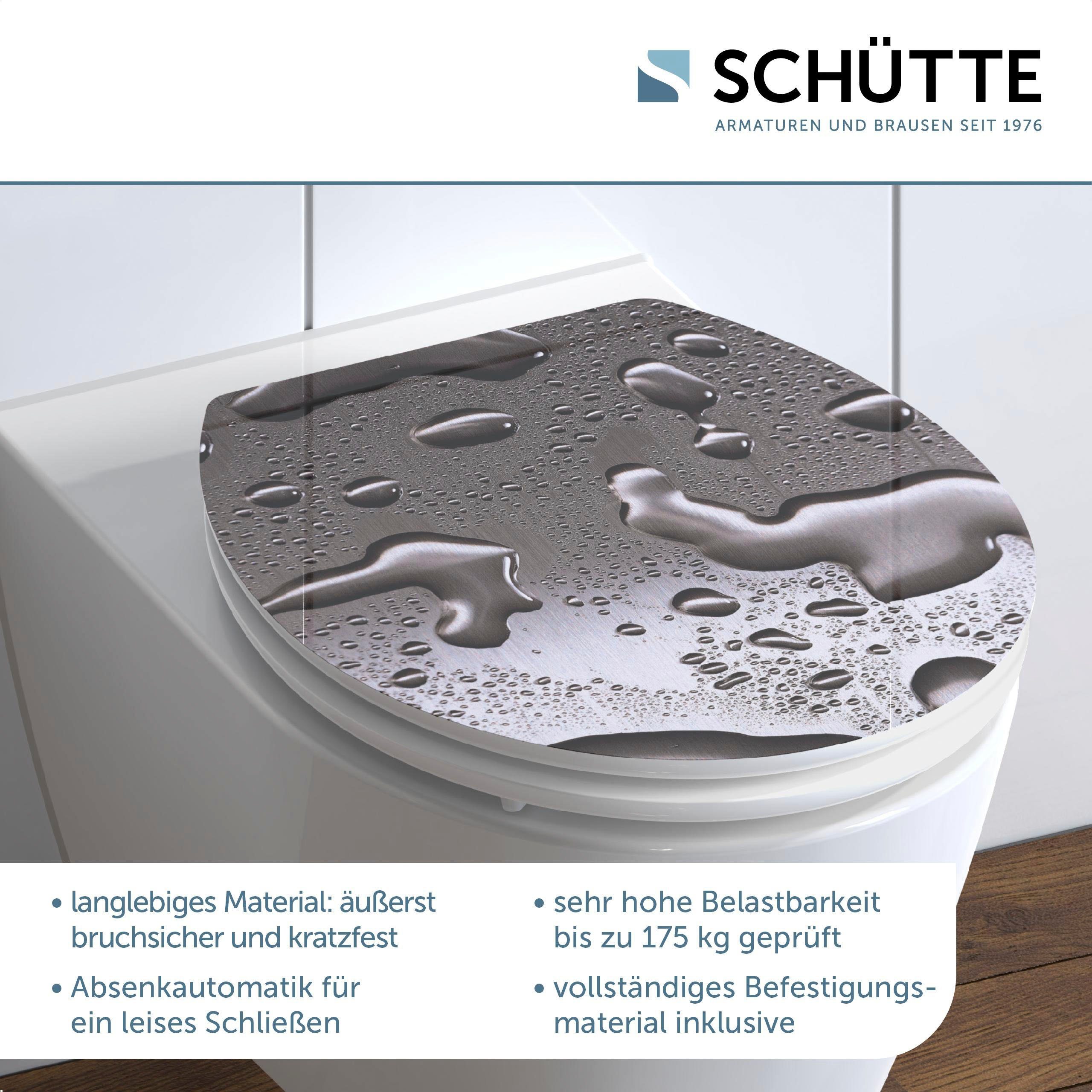 Schütte WC-Sitz Grey Steel, High Gloss mit MDF Holzkern, mit Absenkautomatik