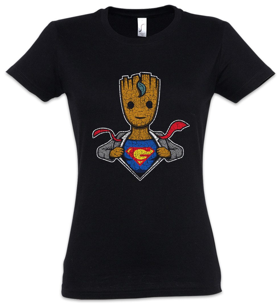 Print-Shirt Super Groot Damen T-Shirt The Kult Fun Man Guardians Tree Galaxy Of S
