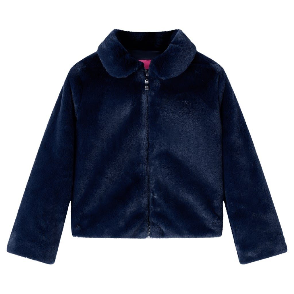 vidaXL Wintermantel Kindermantel Kunstpelz Marineblau 104