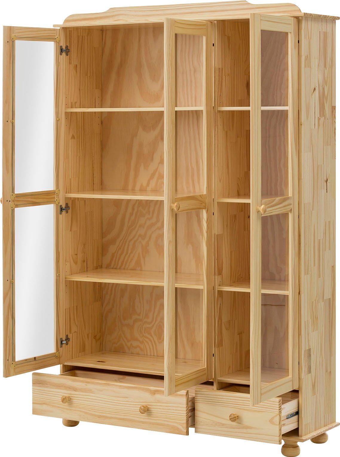 MÖBILIA Vitrine Chur Gefertigt aus massivem Kieferholz