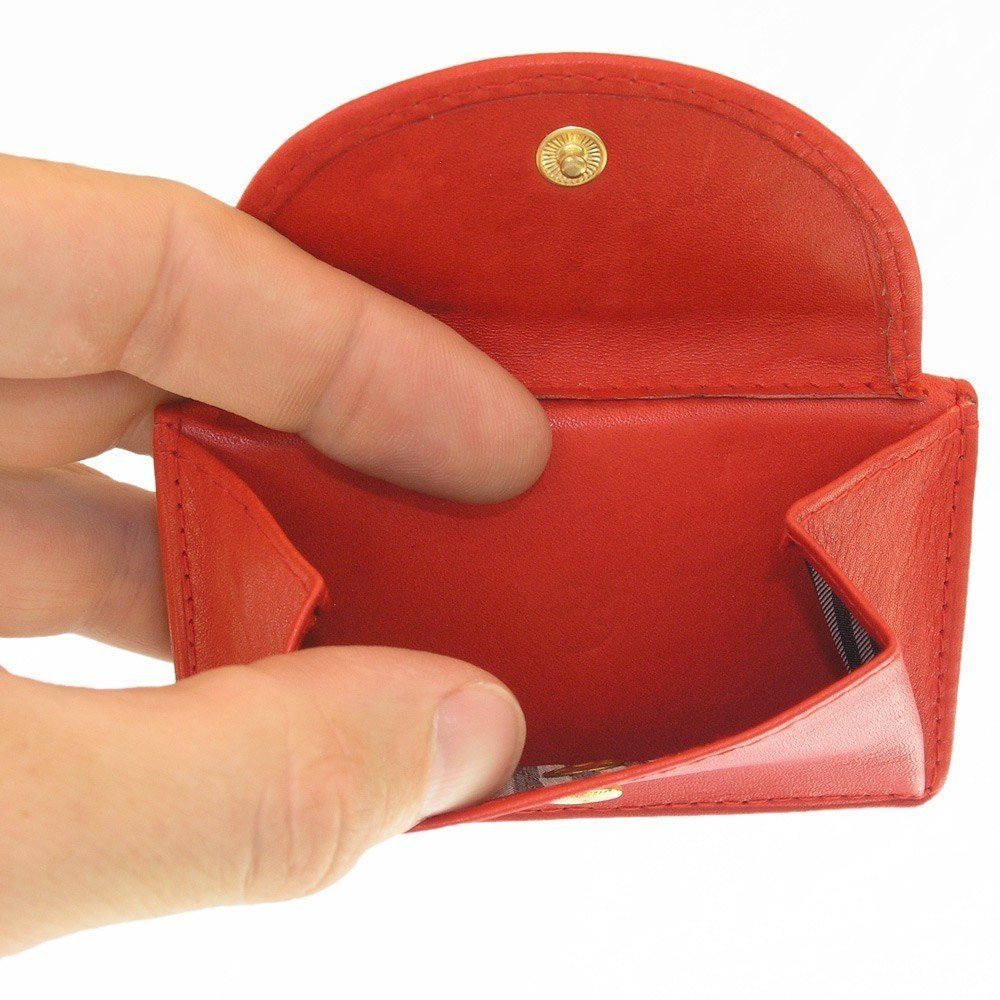 BRANCO Mini Geldbörse Leder, Geldbörse Mini-Portemonnaie aus Kleine / Rot, 105 Branco