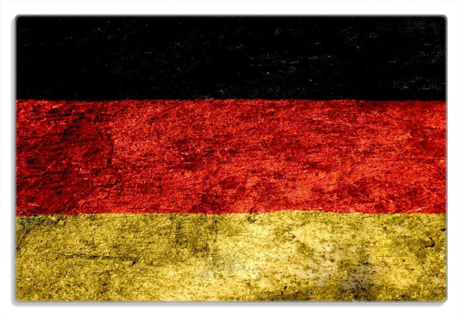 Wallario Frühstücksbrett Verwitterte Deutschland-Fahne in schwarz rot gold, (inkl. rutschfester Gummifüße 4mm, 1-St), 20x30cm