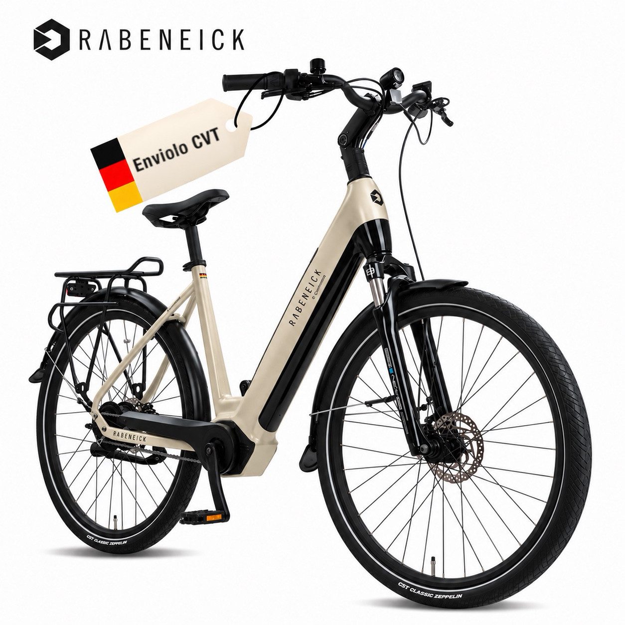 Rabeneick E-Bike Cityrad Enviolo Nabenschaltung Rabeneick Comfort, E-Bike 28 Zoll, Damen&Herren, Enviolo HD-148 Schaltwerk, Mittelmotor, …