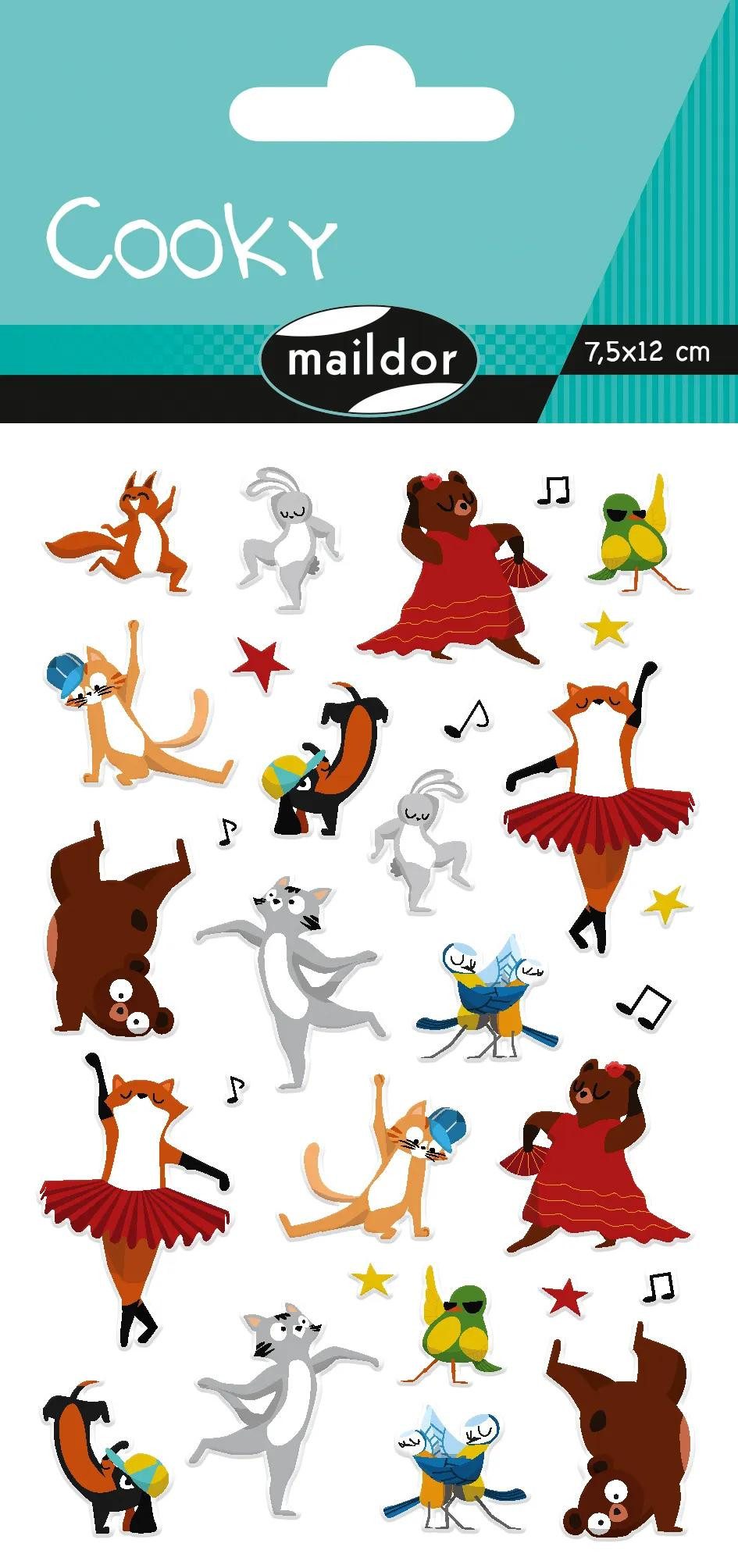 maildor Sticker 10x Cooky, 1 Stickerbogen 7,5x12cm, Tänzerinnen - Mehrfarbig CY149C, 3D-Sticker