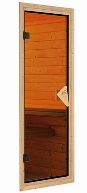 Karibu Sauna Astrid 2, BxTxH: 245 x 245 x 202 cm, 68 mm, (Set) 9-kW-Bio-Ofen mit externer Steuerung