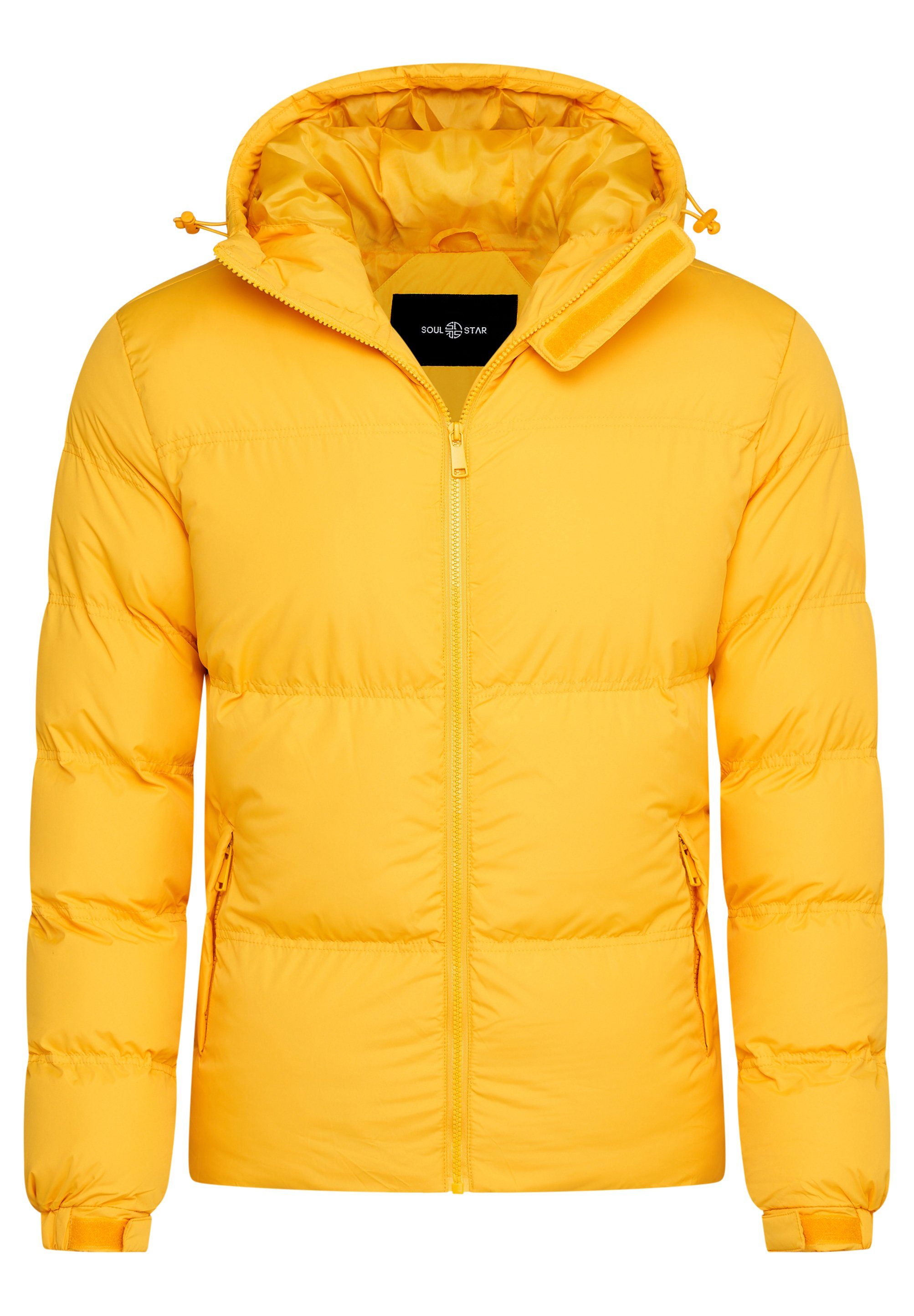 SOULSTAR Winterjacke S2LEKNES Puffer Jacke mit Kapuze warme Steppjacke Gelb