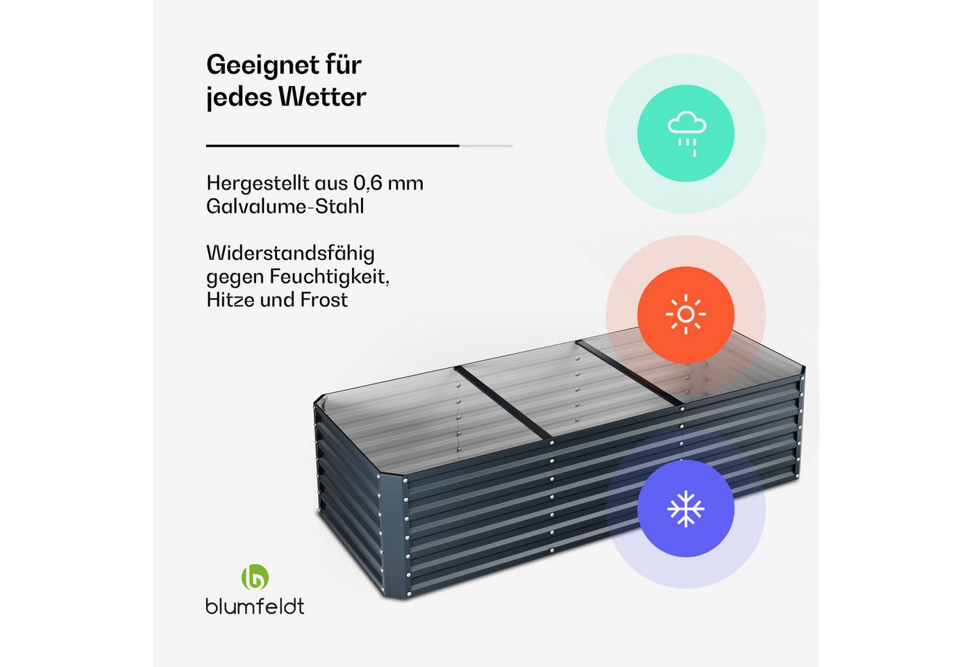 Thumbnail - blumfeldt Hochbeet High Grow Straight Hochbeet Metall 1.440 L (Set), Pflanzkübel Outdoor Balkon außen groß Stahl Garten